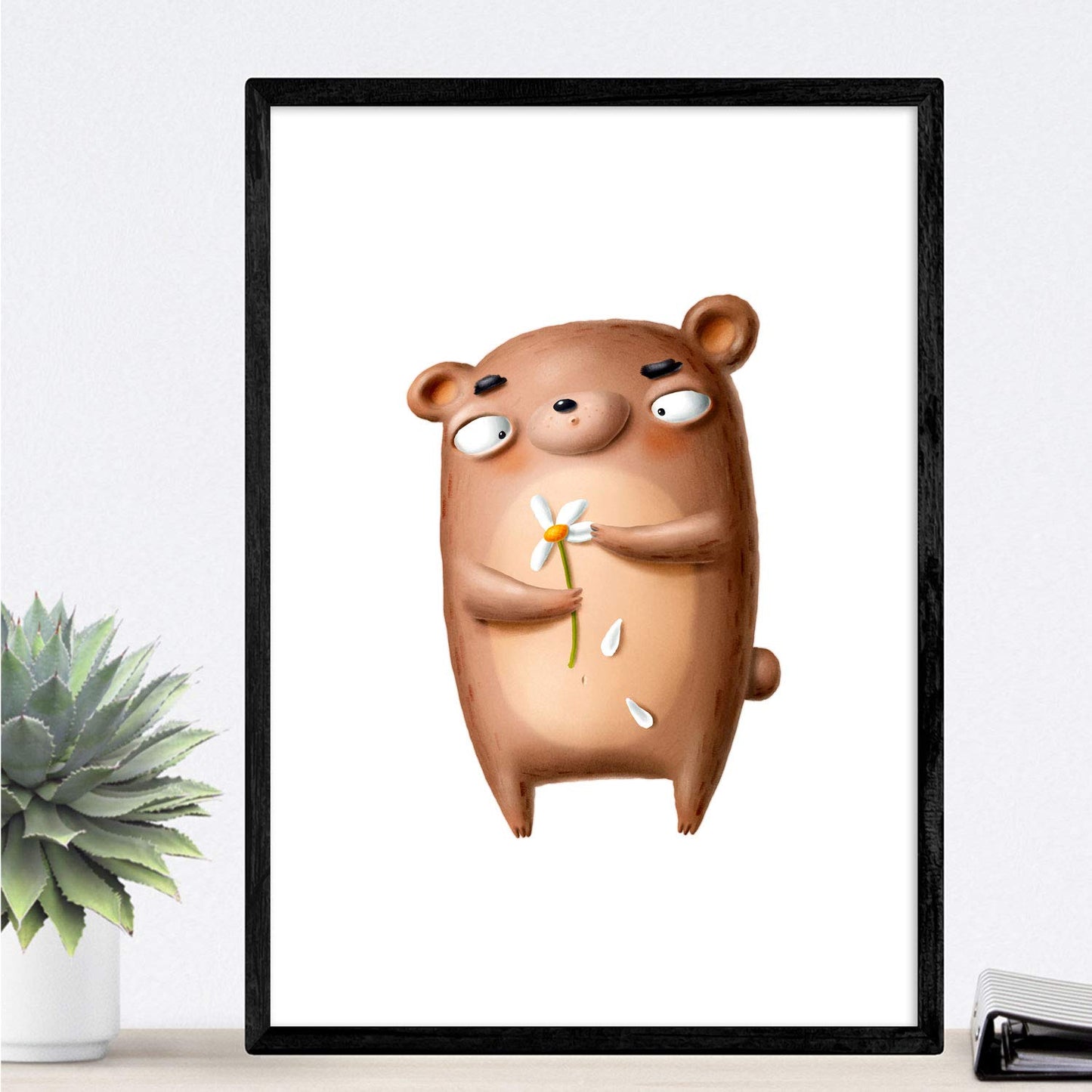 Set de 2 láminas de osos me quiere, no me quiere ,en .-Artwork-Nacnic-Nacnic Estudio SL