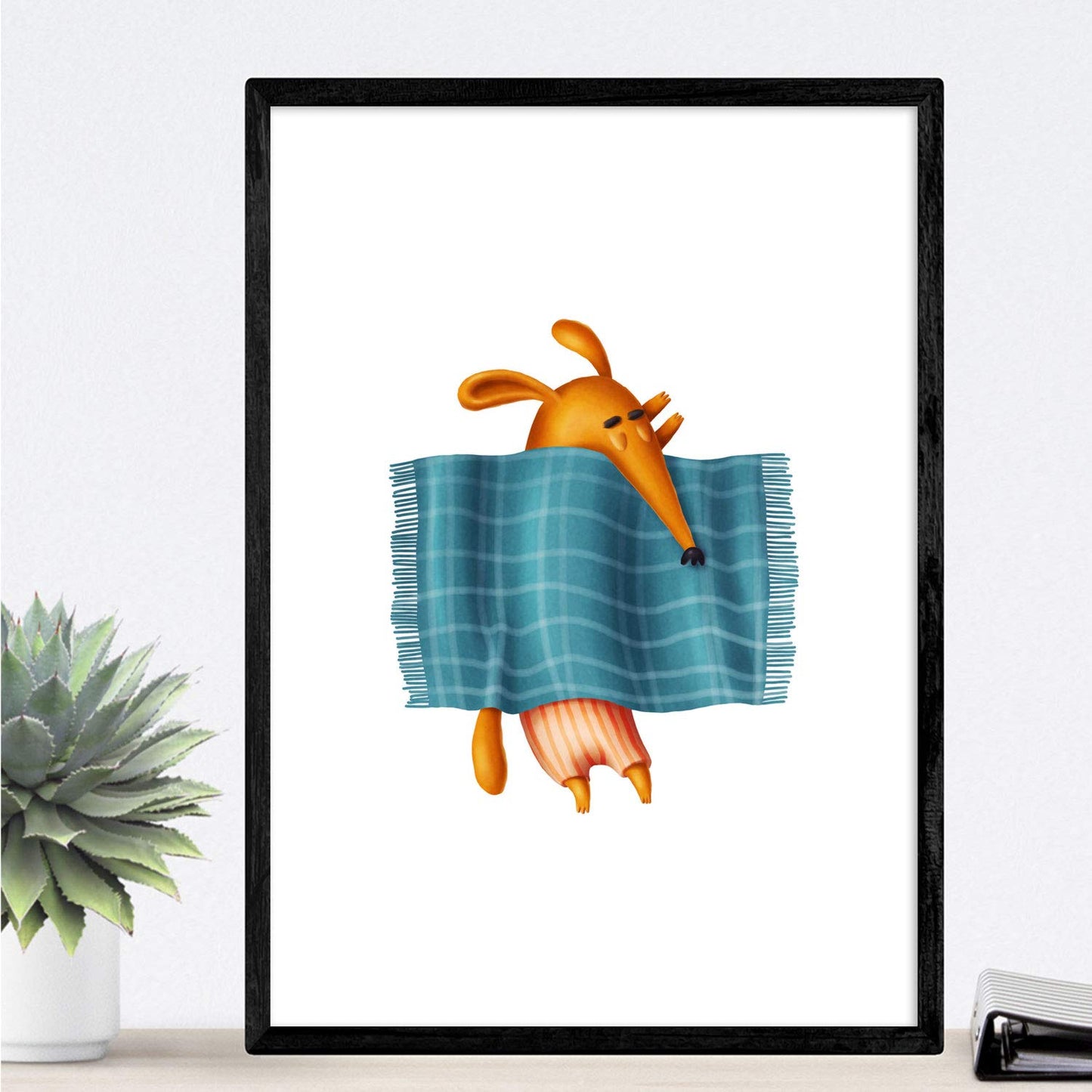 Set de 2 láminas de perros con manta ,en ,-Artwork-Nacnic-Nacnic Estudio SL
