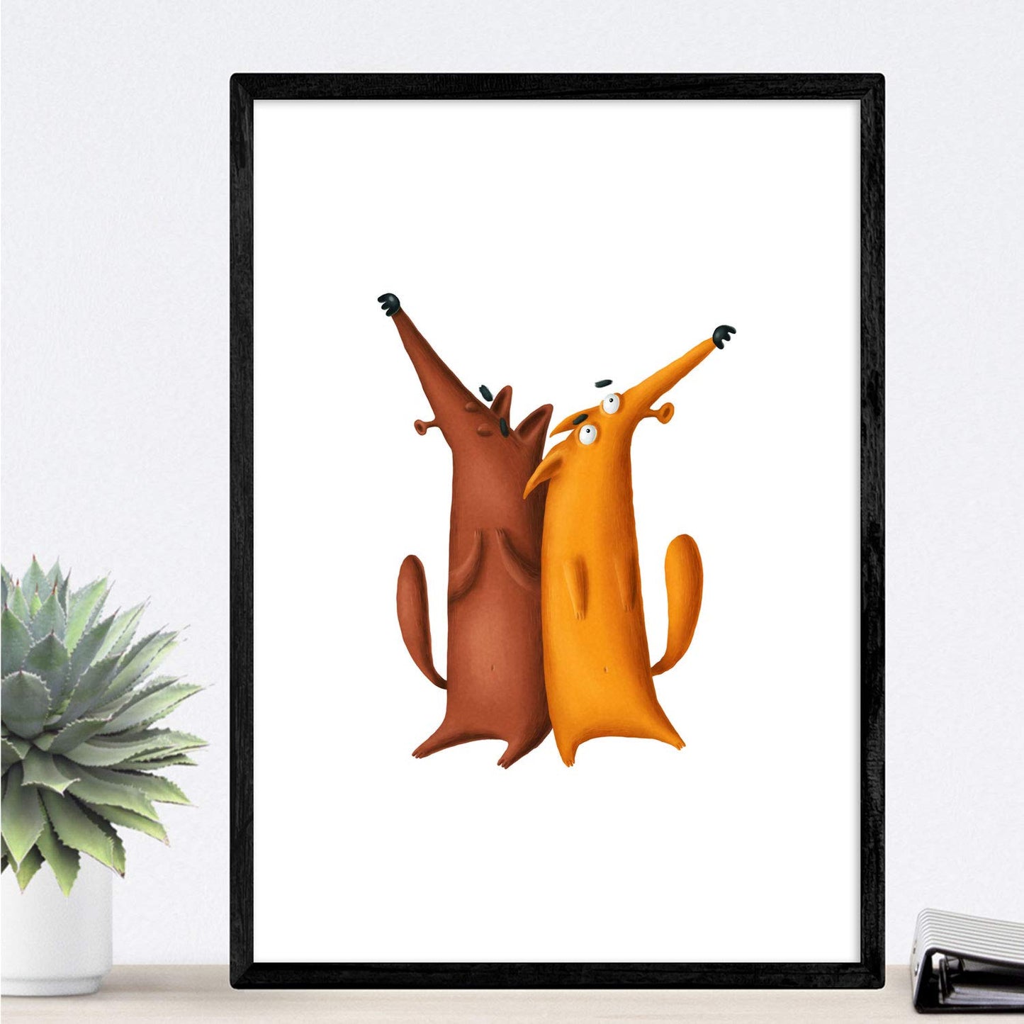 Set de 2 láminas de perros enfado abrazo ,en .-Artwork-Nacnic-Nacnic Estudio SL