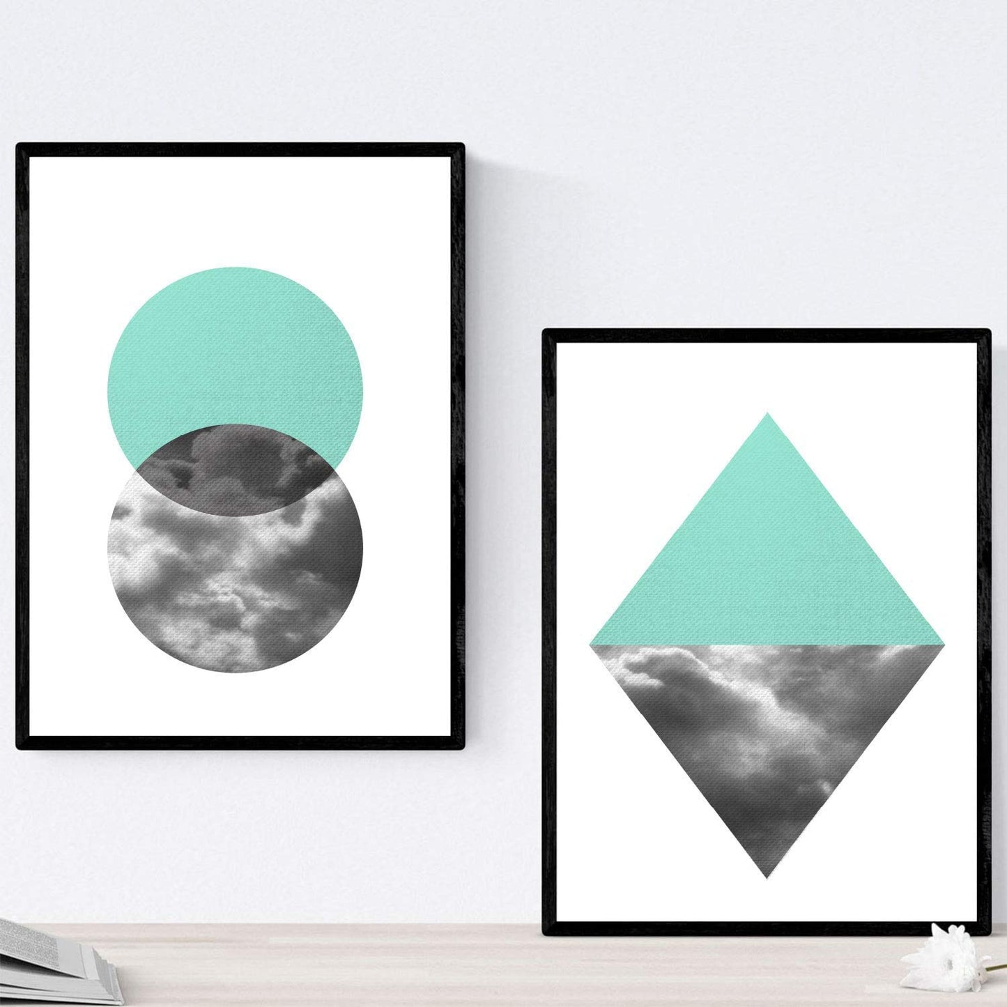 Set de 2 láminas para enmarcar REFLEJO . Posters estilo nórdico con imágenes reflejadas. Láminas con imágenes geometricas en estilo escandinavo-Artwork-Nacnic-Nacnic Estudio SL