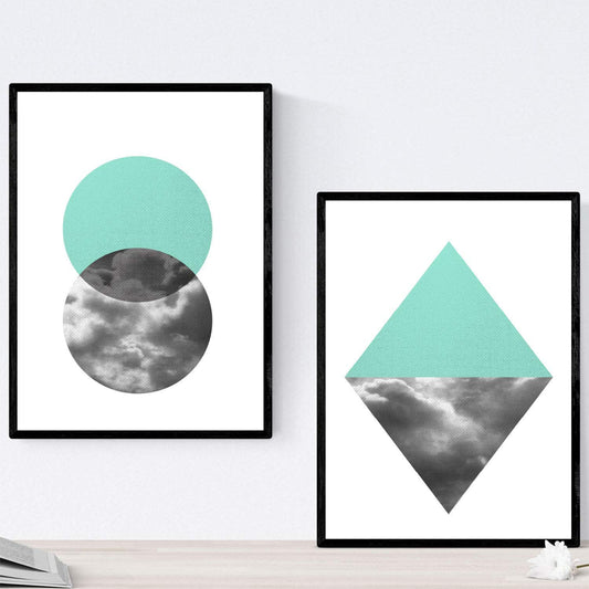 Set de 2 láminas para enmarcar REFLEJO . Posters estilo nórdico con imágenes reflejadas. Láminas con imágenes geometricas en estilo escandinavo-Artwork-Nacnic-Nacnic Estudio SL
