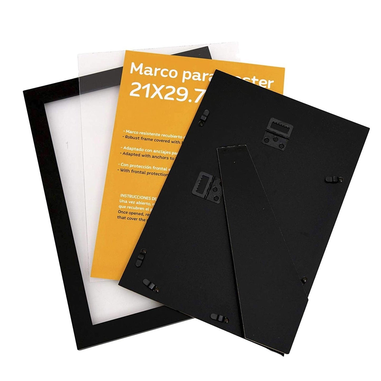 Set de 2 Marcos Negros tamaño A4(21x29.7cm). Marco de Color Negro-Nacnic-Nacnic Estudio SL