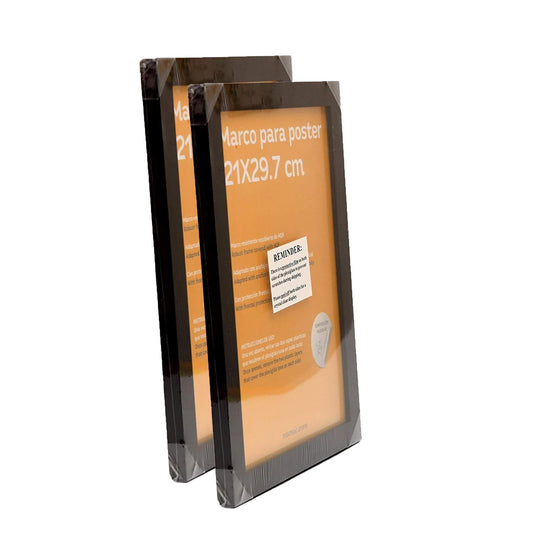 Set de 2 Marcos Negros tamaño A4(21x29.7cm). Marco de Color Negro-Nacnic-Nacnic Estudio SL