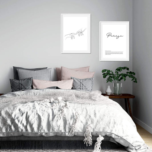 Set de 2 posters lineas femeninas y palabras estilo nordico blanco y negro en Union pareja-Artwork-Nacnic-Nacnic Estudio SL