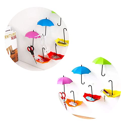 Set de 3 Colgadores de Pared con Paraguas Coloridos Multiuso Autoadhesivos