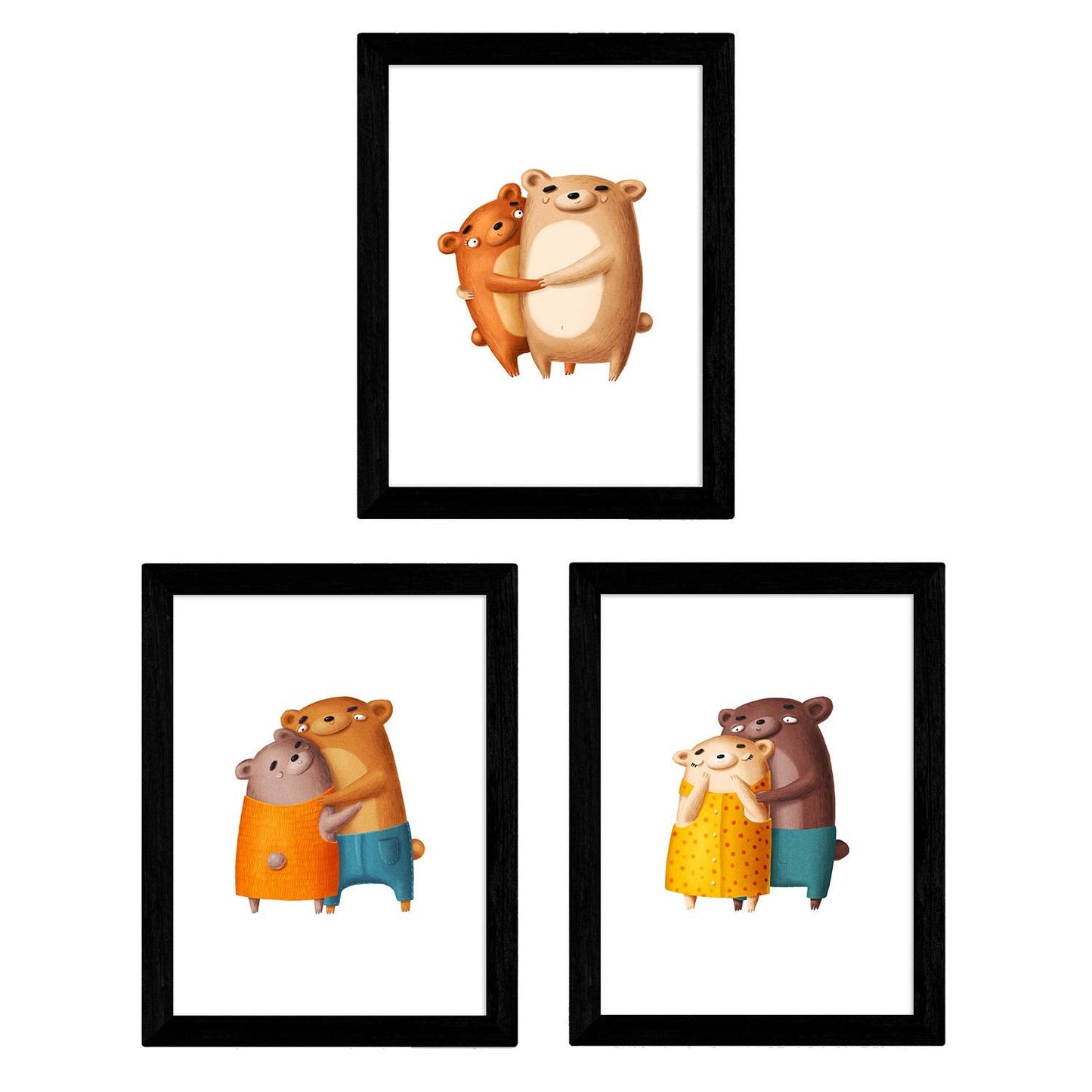 Set de 3 láminas de Abrazo de oso ,en .-Artwork-Nacnic-Nacnic Estudio SL