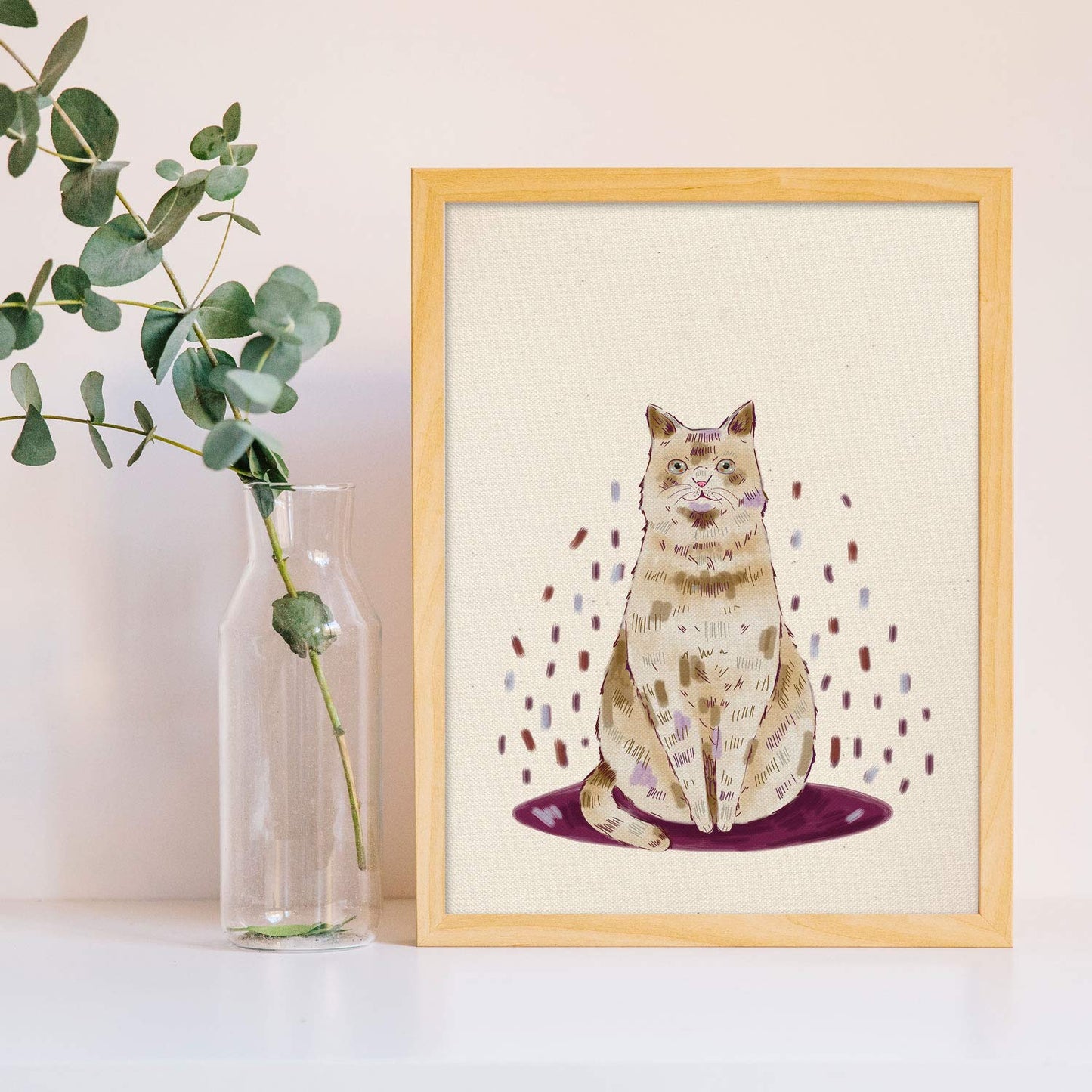 Set de 3 láminas gatos beige, marron y gris en , colorido divertido Poster papel 250 gr.-Artwork-Nacnic-Nacnic Estudio SL