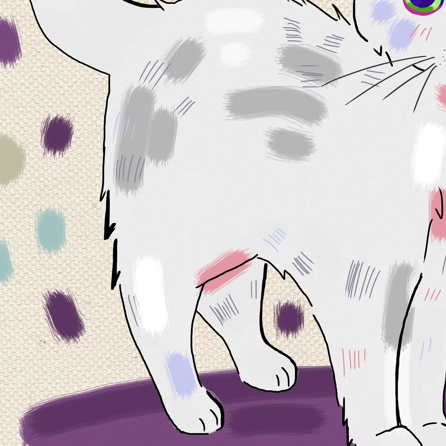 Set de 3 láminas gatos blancos en , colorido divertido Poster papel 250 gr alta calidad.-Artwork-Nacnic-Nacnic Estudio SL