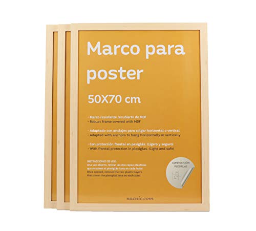 Marco Madera Blanco 50x70