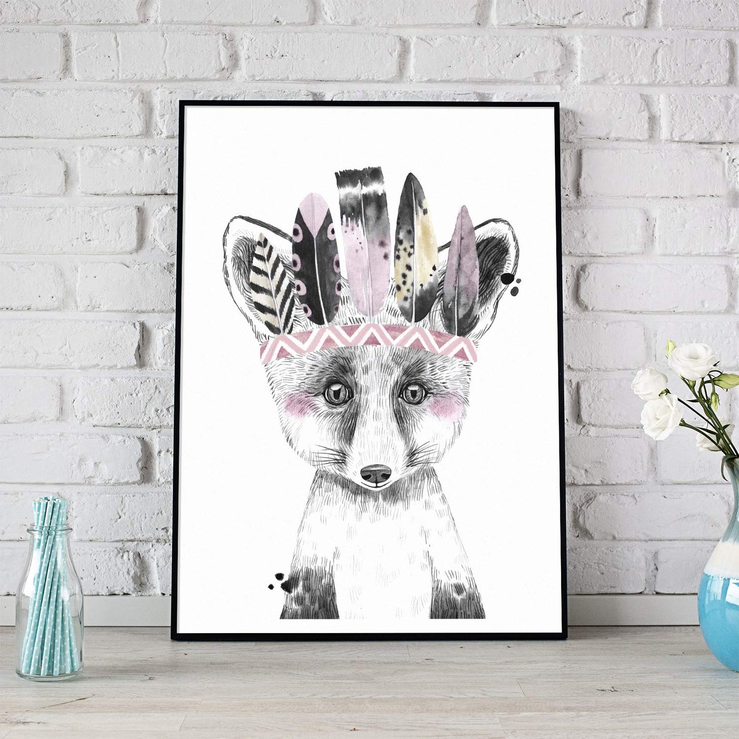 Set de 3 posters para niños y habitacion infantil estilo nordico Animales con plumas-Artwork-Nacnic-Nacnic Estudio SL
