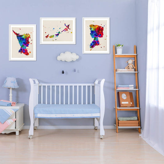 Set de 3 posters para niños y habitacion infantil estilo nordico Peter Pan-Artwork-Nacnic-Nacnic Estudio SL