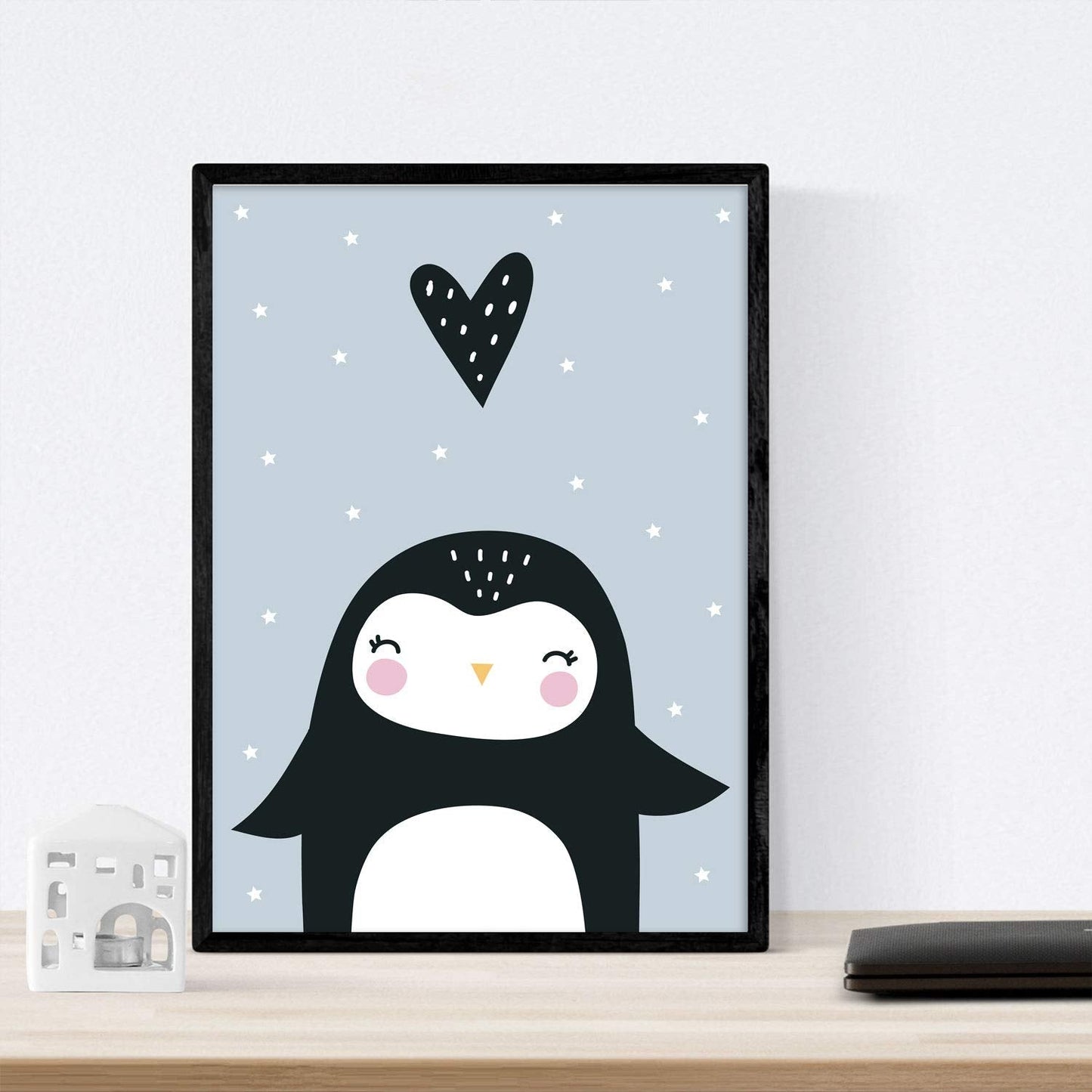 Set de 4 láminas "Ballena, pingüino, foca y oso polar". Posters de animales.-Artwork-Nacnic-Nacnic Estudio SL