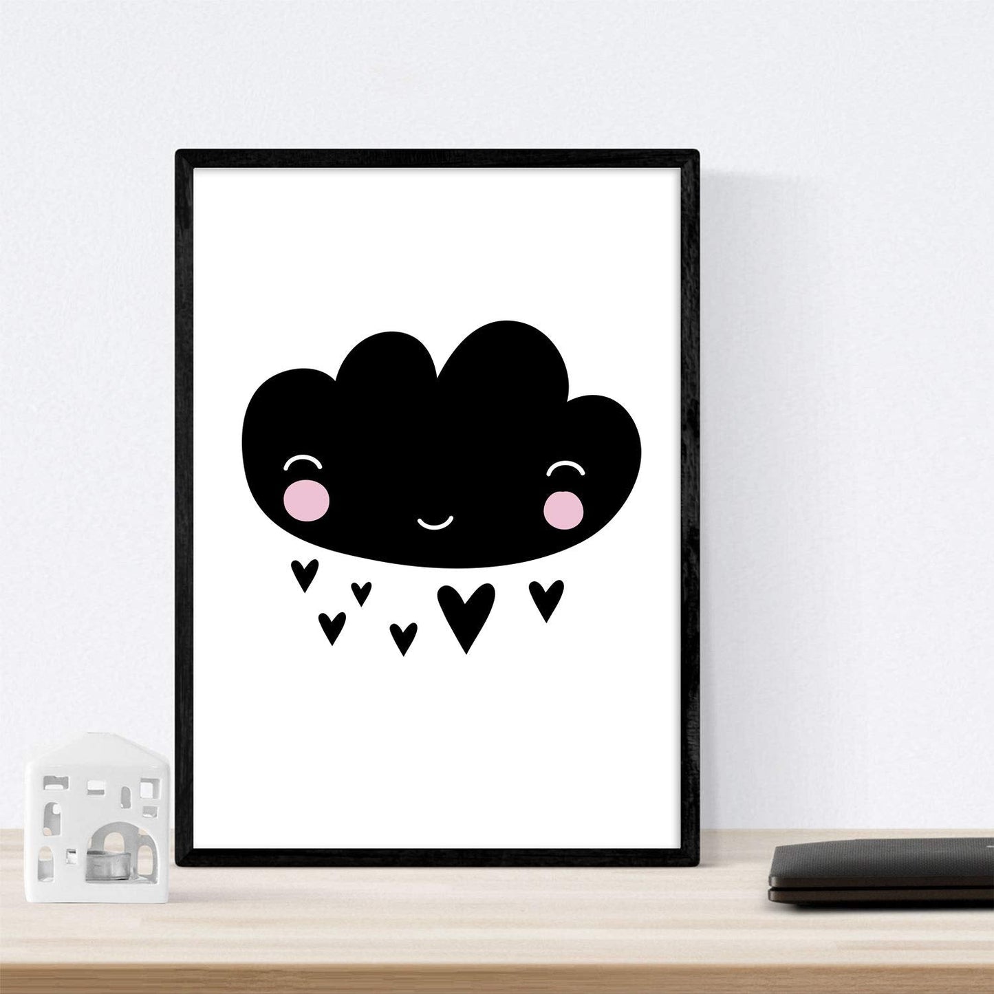 Set de 4 láminas "Cactus, ballena, piña y nube con corazones". Posters de animales.-Artwork-Nacnic-Nacnic Estudio SL