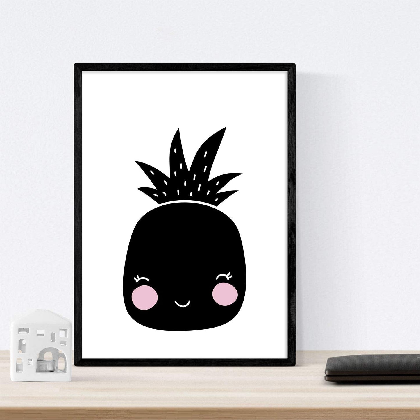 Set de 4 láminas "Cactus, ballena, piña y nube con corazones". Posters de animales.-Artwork-Nacnic-Nacnic Estudio SL