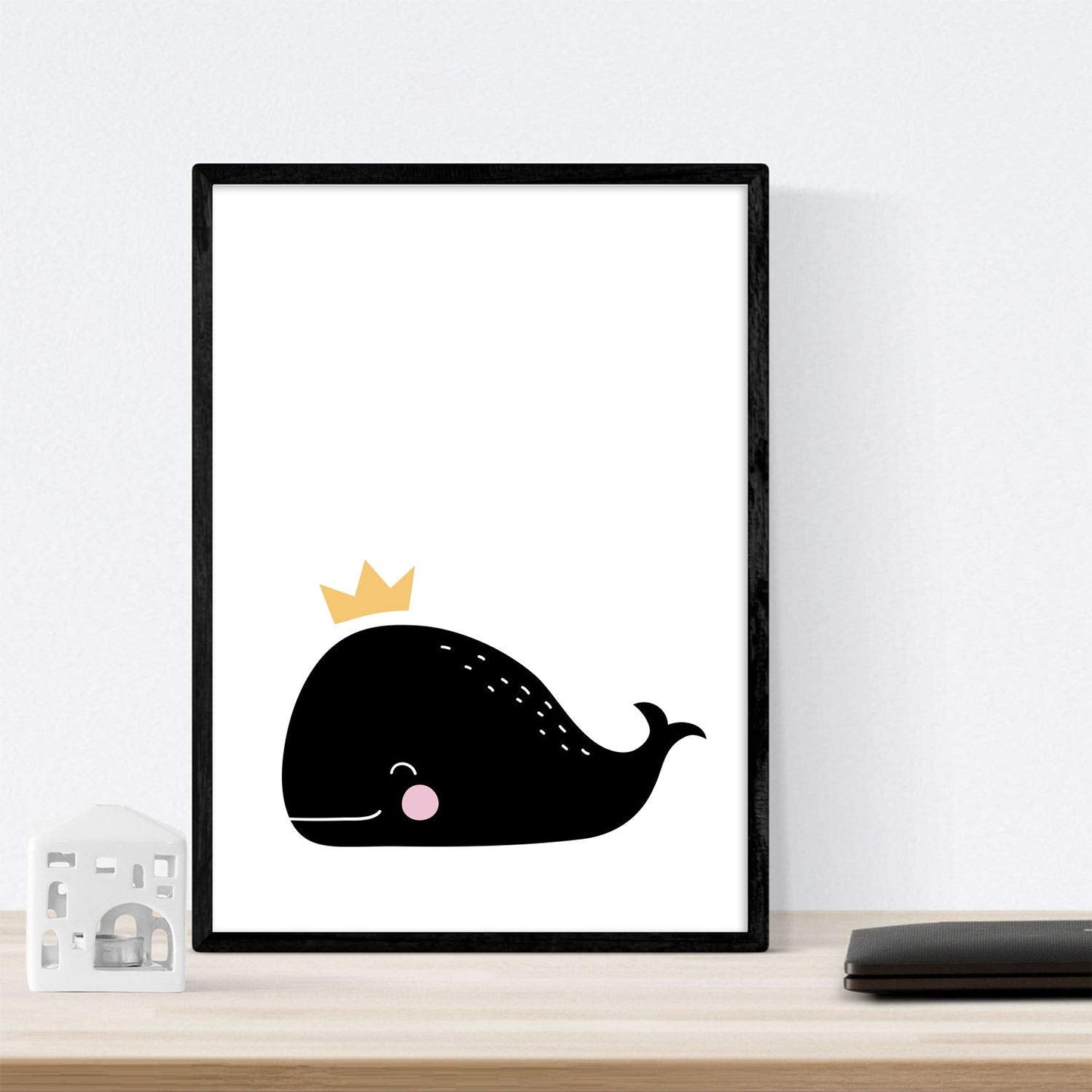 Set de 4 láminas "Cactus, ballena, piña y nube con corazones". Posters de animales.-Artwork-Nacnic-Nacnic Estudio SL