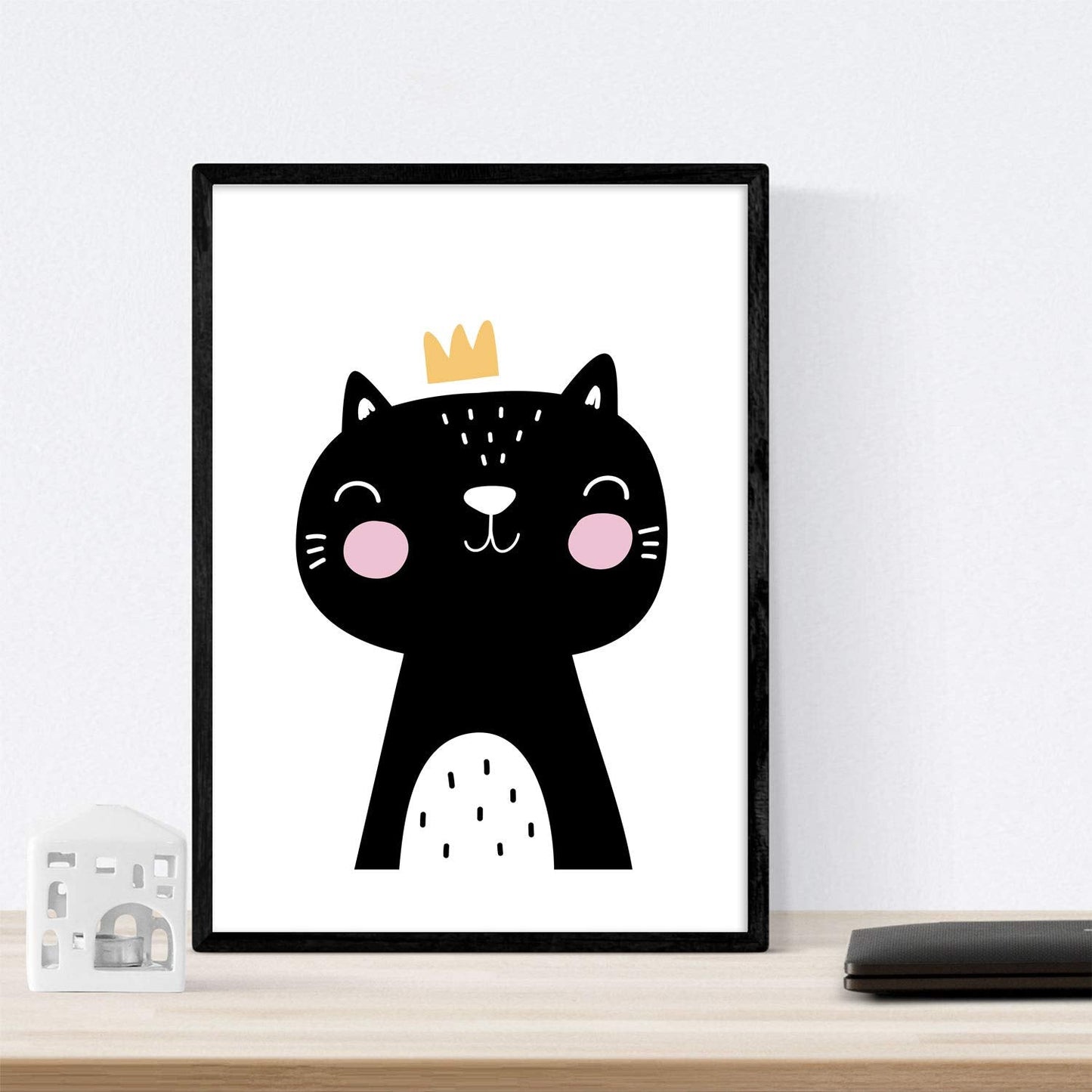 Set de 4 láminas "Ciervo, oso polar, pinguino y gato". Posters de animales.-Artwork-Nacnic-Nacnic Estudio SL