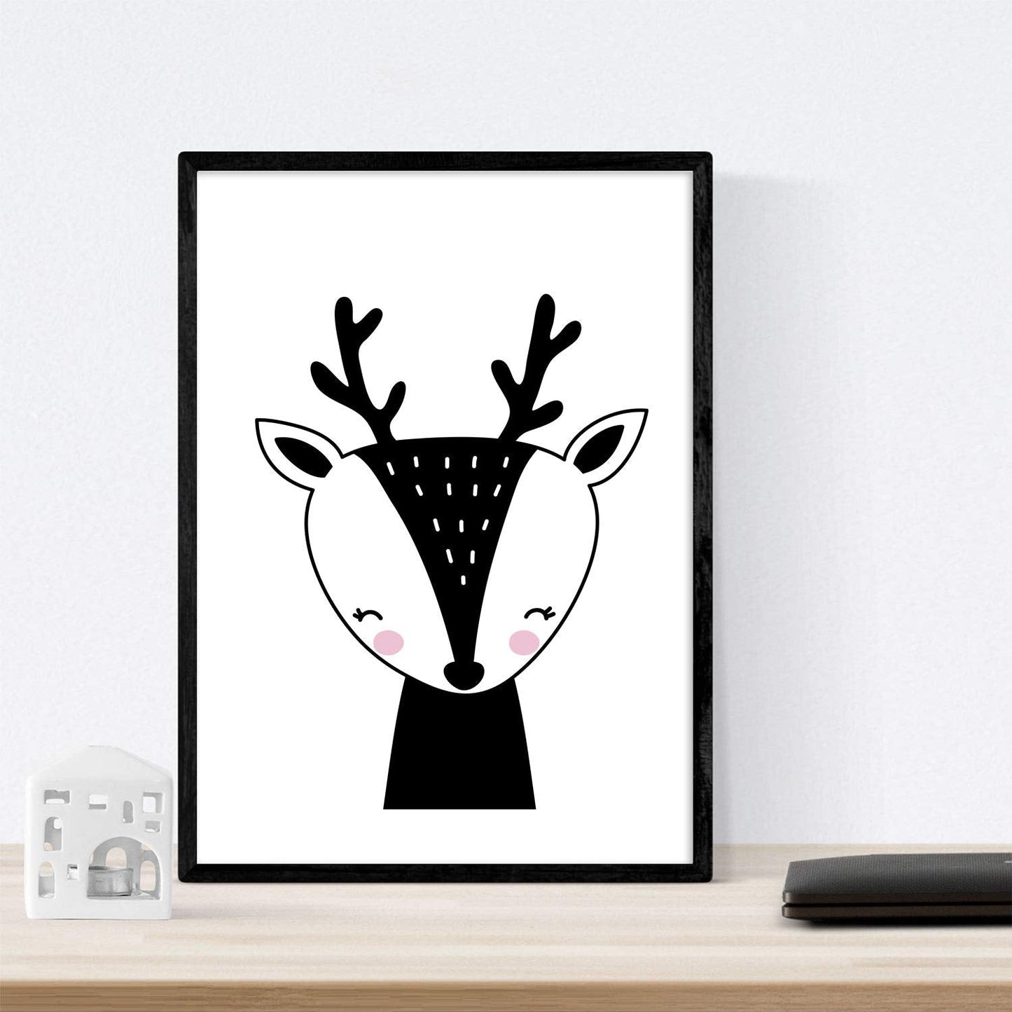 Set de 4 láminas "Ciervo, oso polar, pinguino y gato". Posters de animales.-Artwork-Nacnic-Nacnic Estudio SL
