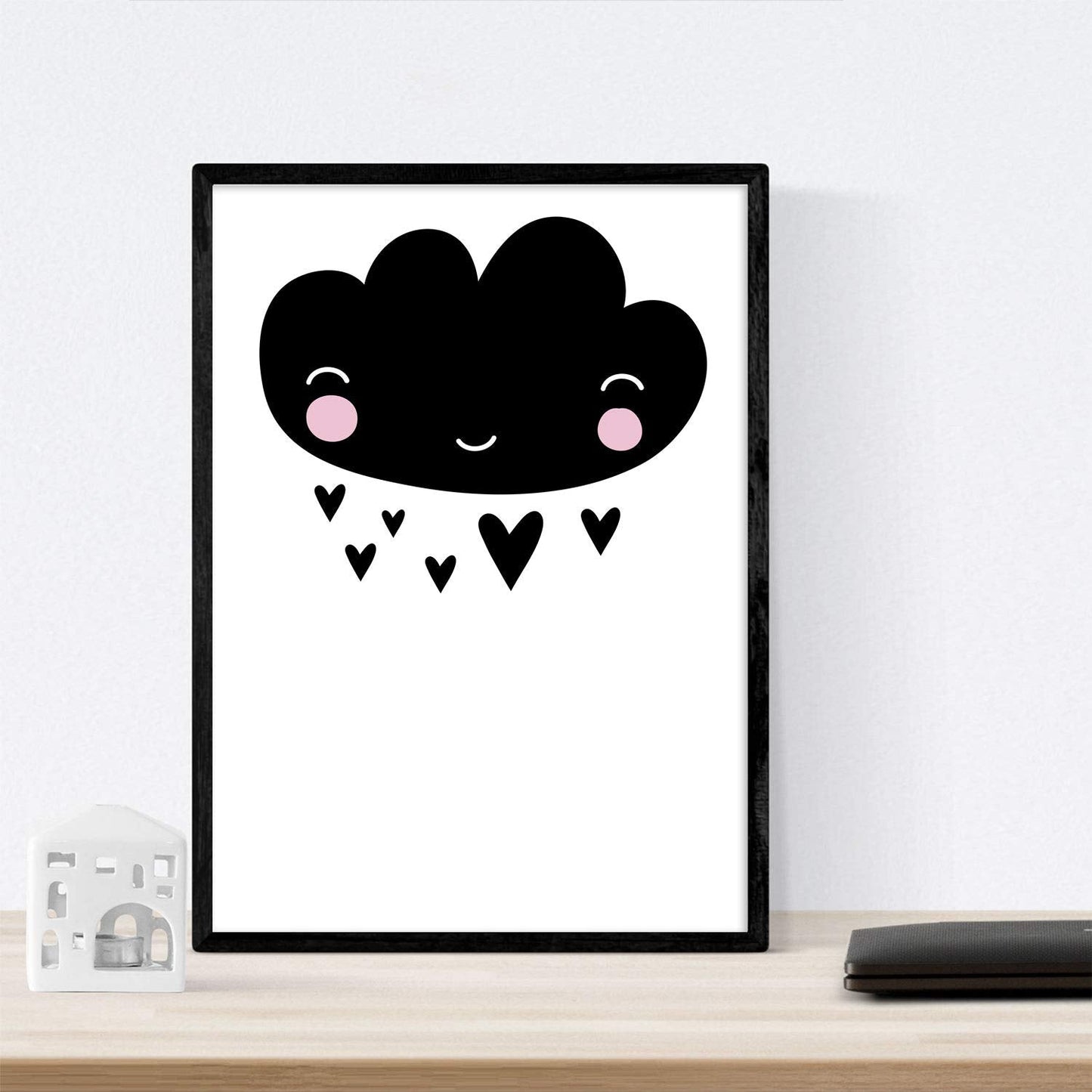 Set de 4 láminas "Ciudad,pueblo, desierto cactus y nube corazones". Posters de animales.-Artwork-Nacnic-Nacnic Estudio SL