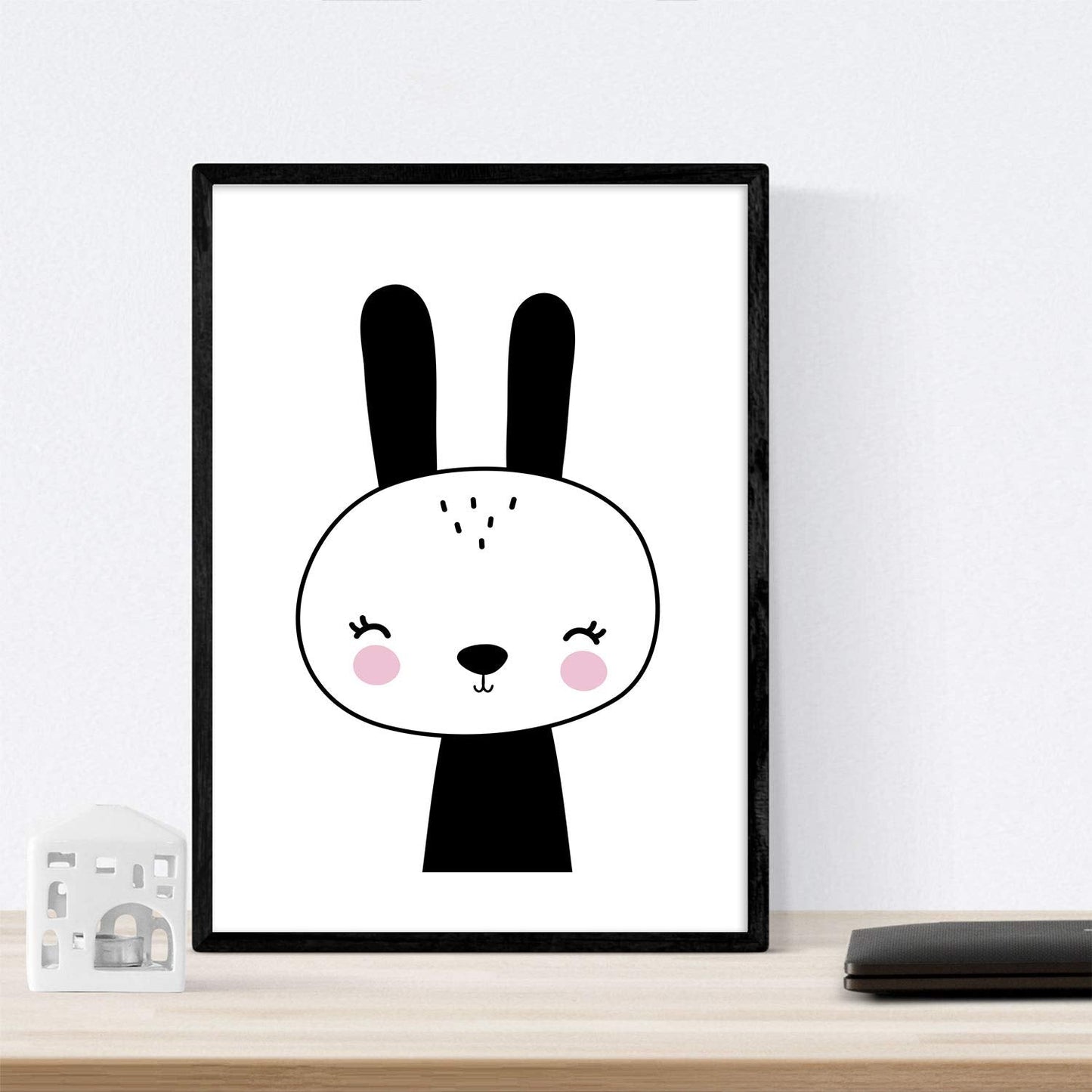 Set de 4 láminas "Conejo, girafa, leon y raton". Posters de animales.-Artwork-Nacnic-Nacnic Estudio SL