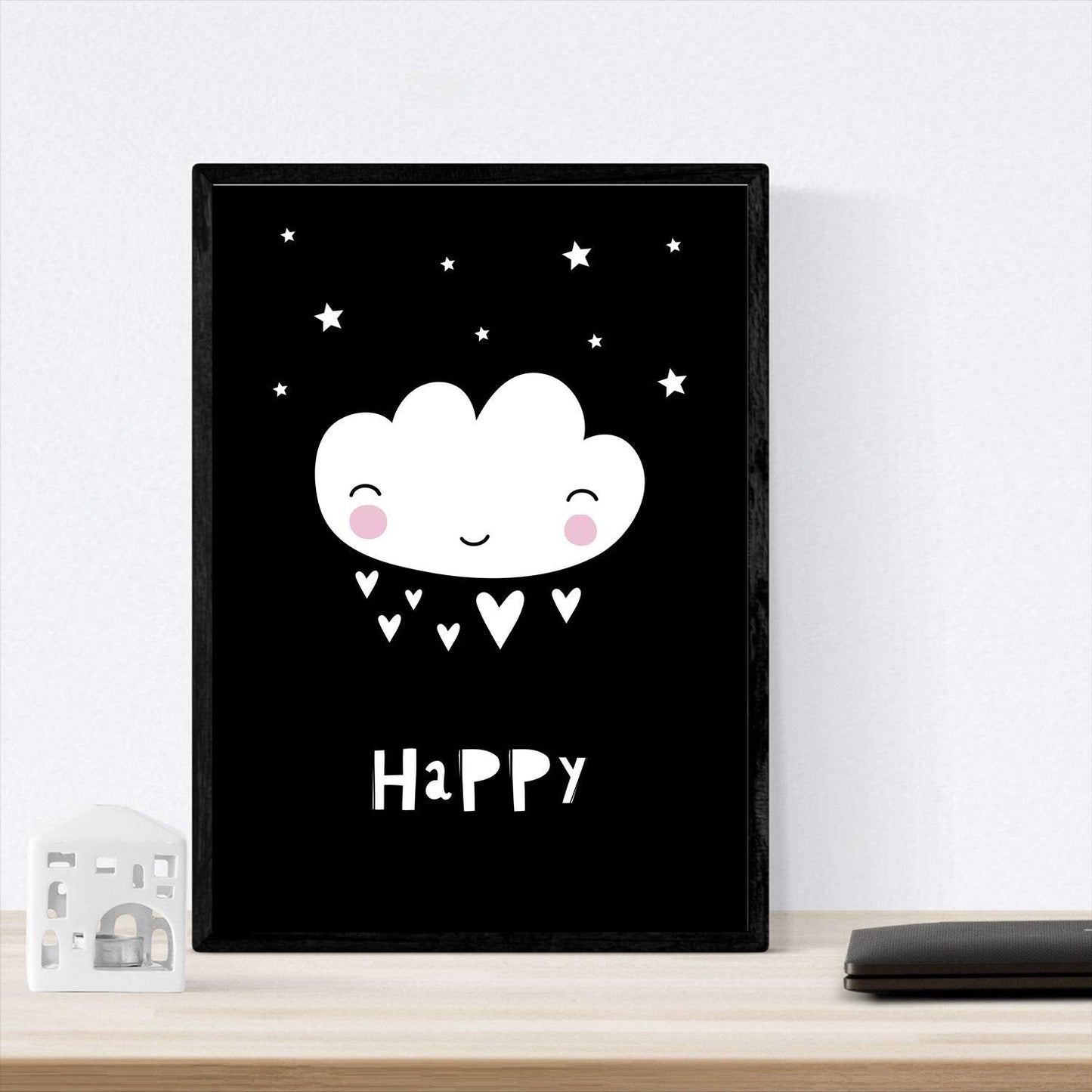 Set de 4 láminas "Conejo y girafa con cactus y nube con corazones". Posters de animales.-Artwork-Nacnic-Nacnic Estudio SL
