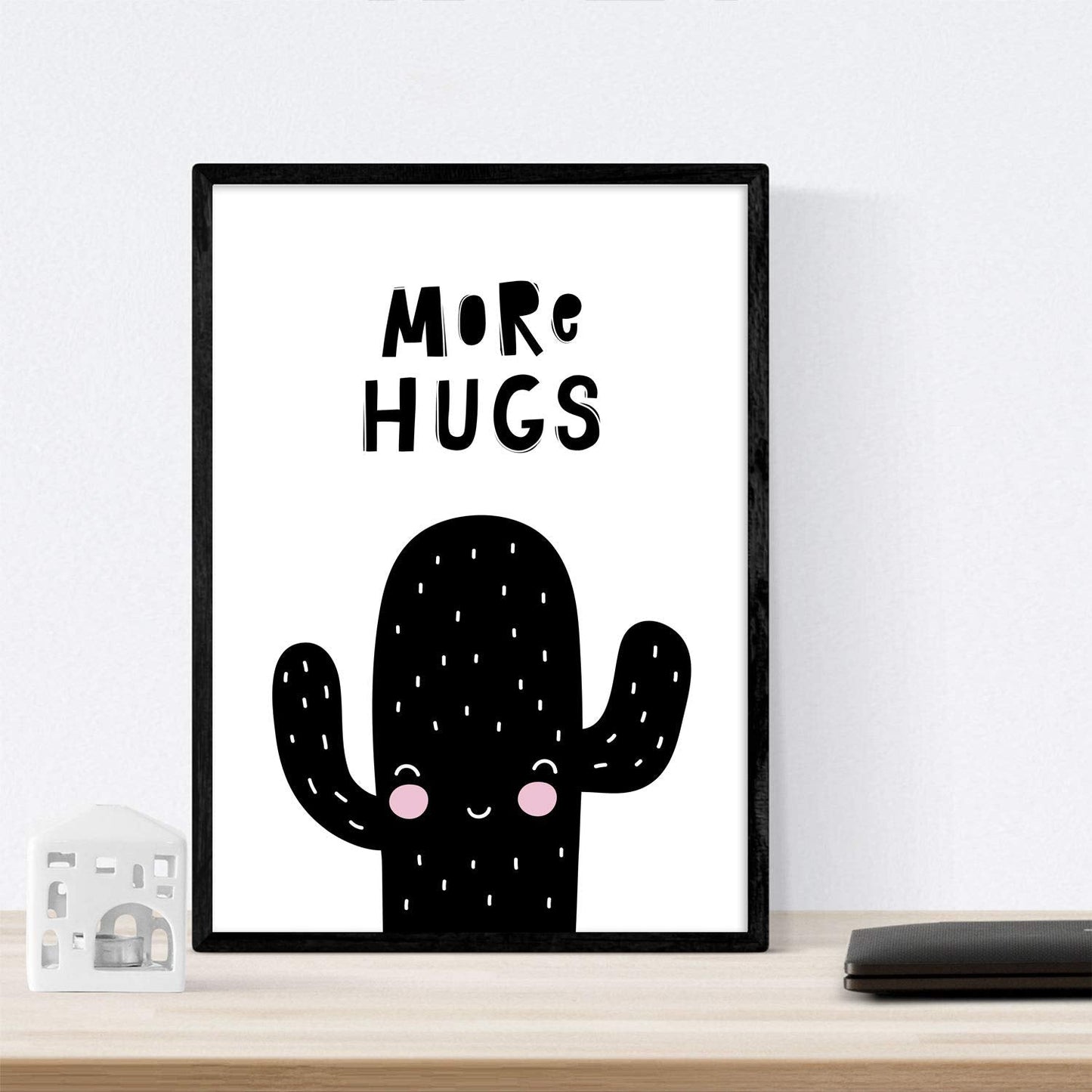 Set de 4 láminas "Conejo y girafa con cactus y nube con corazones". Posters de animales.-Artwork-Nacnic-Nacnic Estudio SL