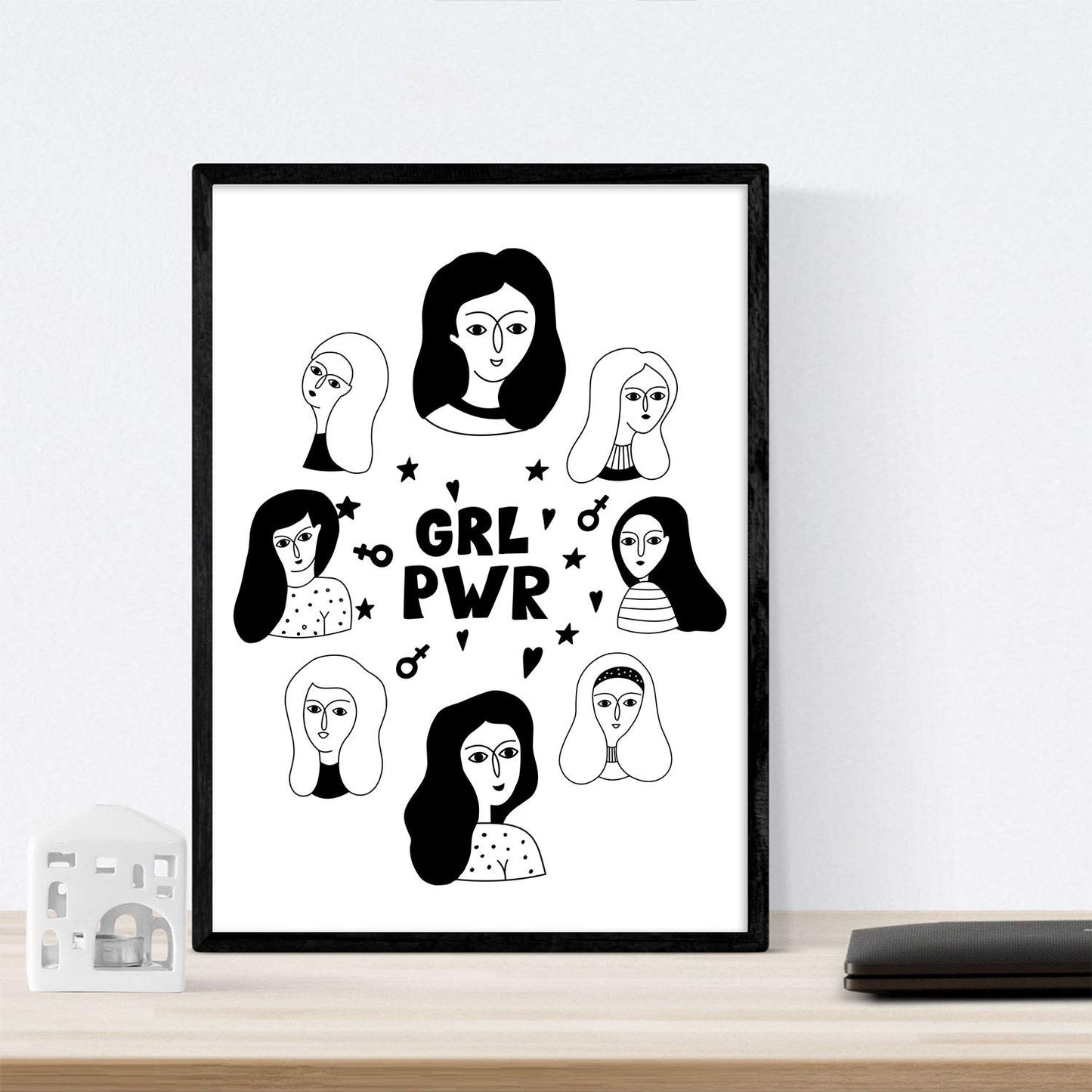 Set de 4 láminas Cuatro Mujeres Collage. Posters con Dibujos de Mujeres.-Artwork-Nacnic-Nacnic Estudio SL