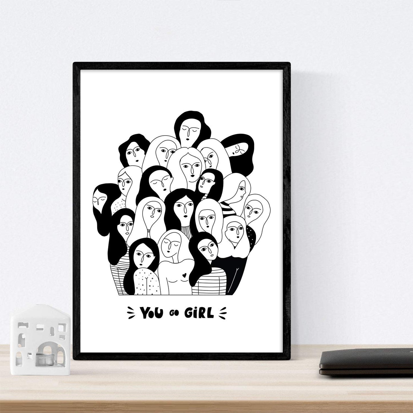 Set de 4 láminas Cuatro Mujeres Collage. Posters con Dibujos de Mujeres.-Artwork-Nacnic-Nacnic Estudio SL