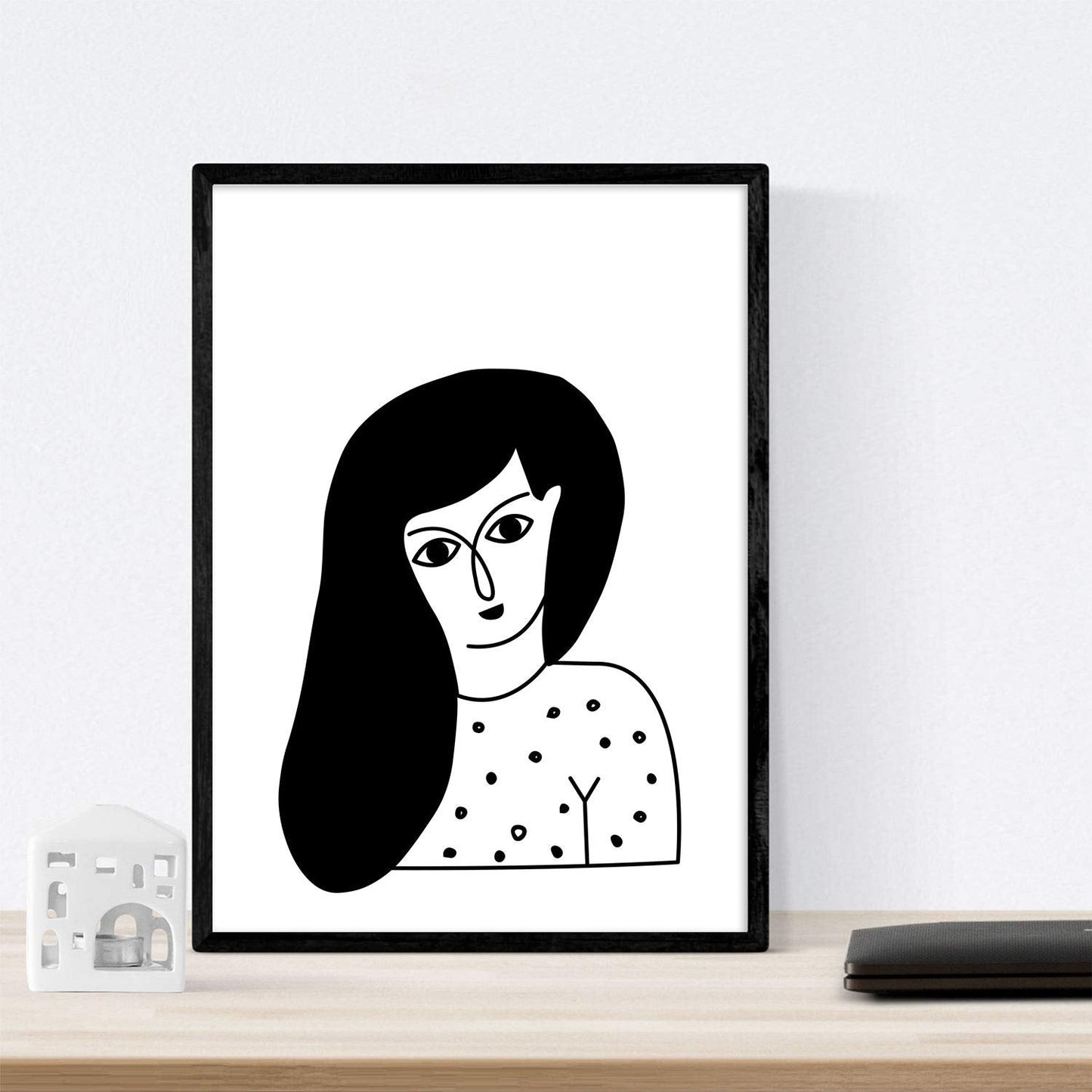 Set de 4 láminas Cuatro Mujeres morenas. Posters con Dibujos de Mujeres.-Artwork-Nacnic-Nacnic Estudio SL