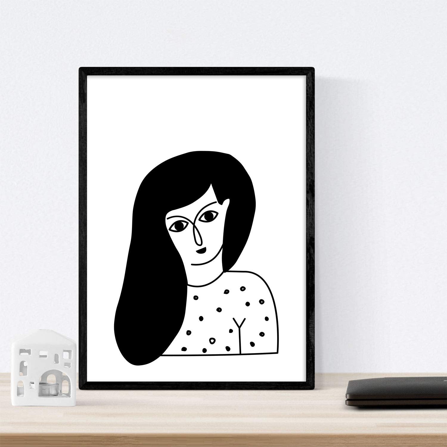 Set de 4 láminas Cuatro Mujeres morenas. Posters con Dibujos de Mujeres.-Artwork-Nacnic-Nacnic Estudio SL