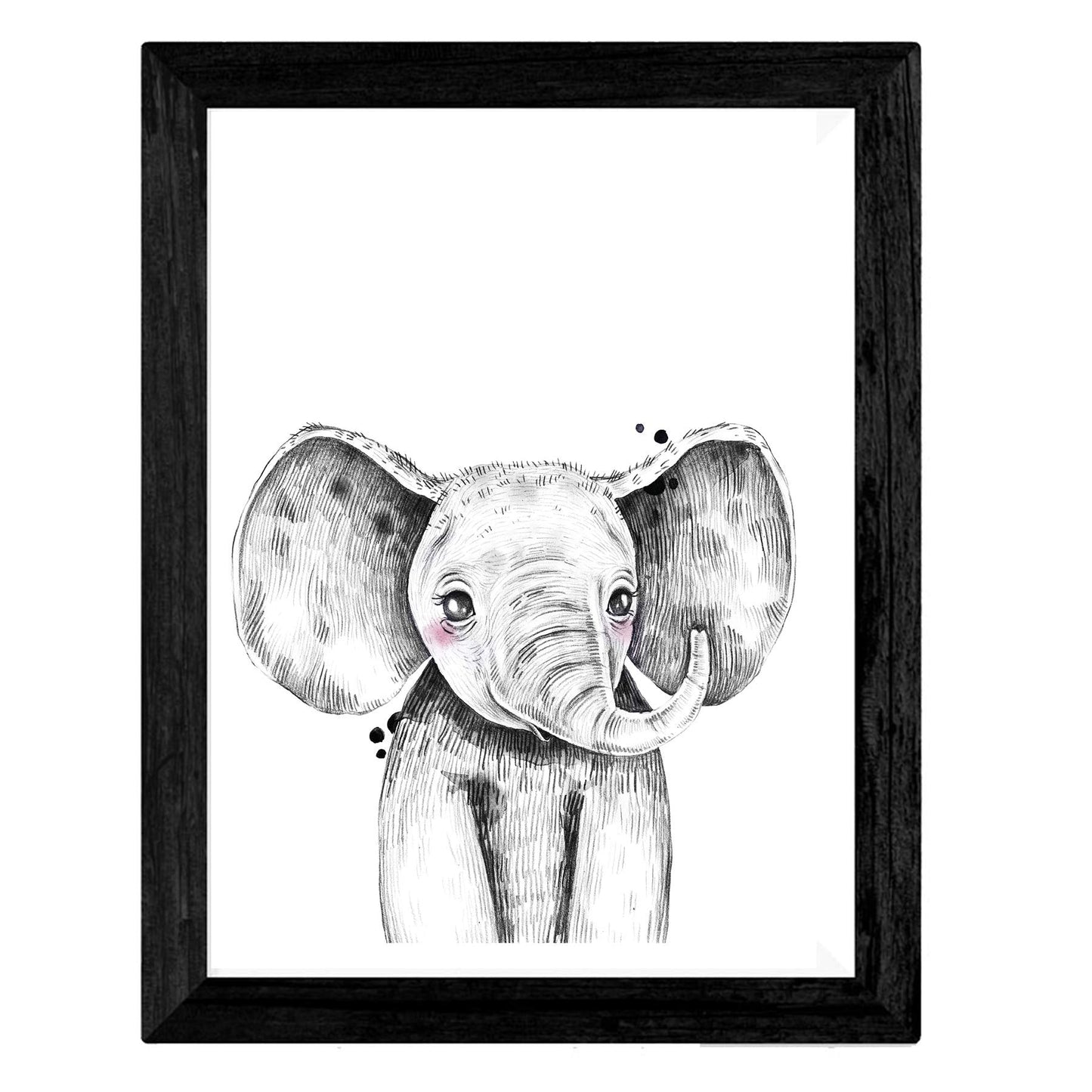 Set de 4 láminas de Animales Infantiles Blanco Y Negro, en , Poster papel 250 gr.-Artwork-Nacnic-Nacnic Estudio SL