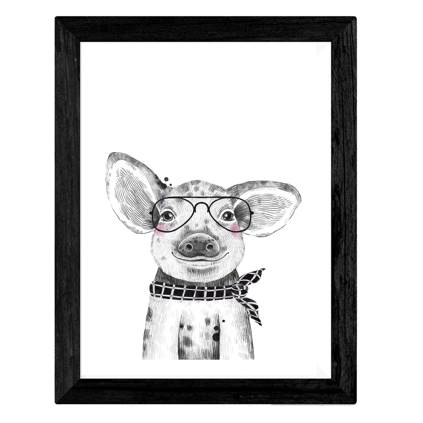 Set de 4 láminas de Animales Infantiles Con Chicle Rosa Y Gafas, en .-Artwork-Nacnic-Nacnic Estudio SL