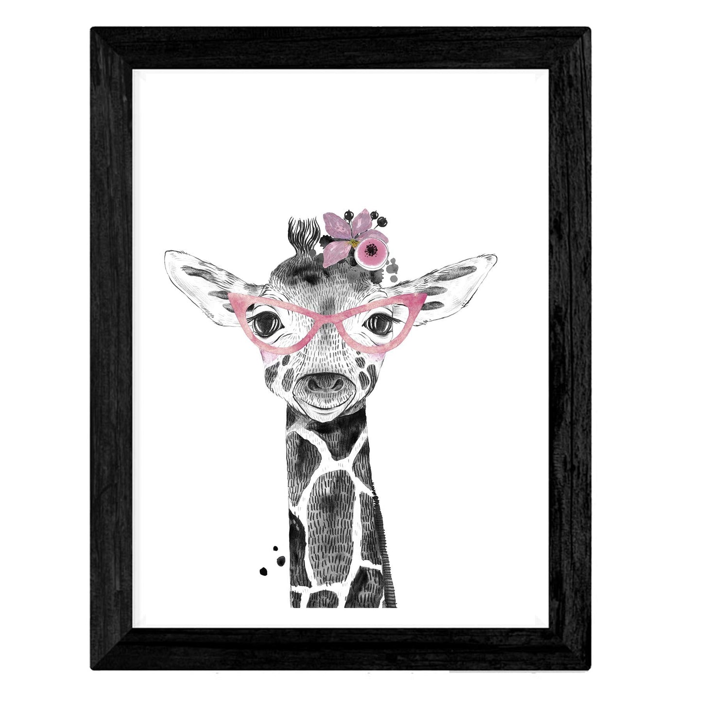 Set de 4 láminas de Animales Infantiles Con Gafas Y Plumas, en-Artwork-Nacnic-Nacnic Estudio SL