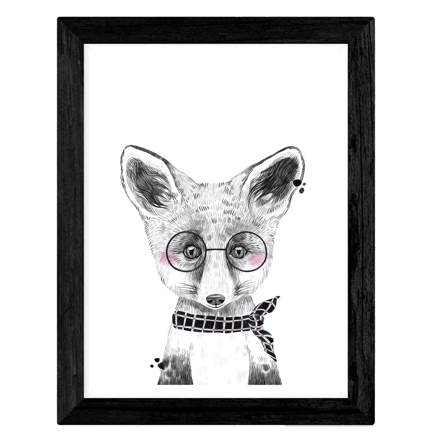 Set de 4 láminas de Animales Infantiles Rosa Y Azul, en .-Artwork-Nacnic-Nacnic Estudio SL