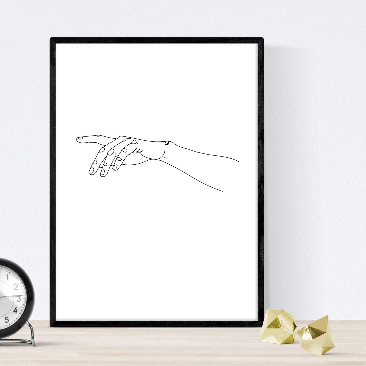 Set de 4 laminas de dibujos y bocetos a una linea. Manos 2. Poster nordico de rostros, desnudos, cuerpos al natural.-Artwork-Nacnic-Nacnic Estudio SL