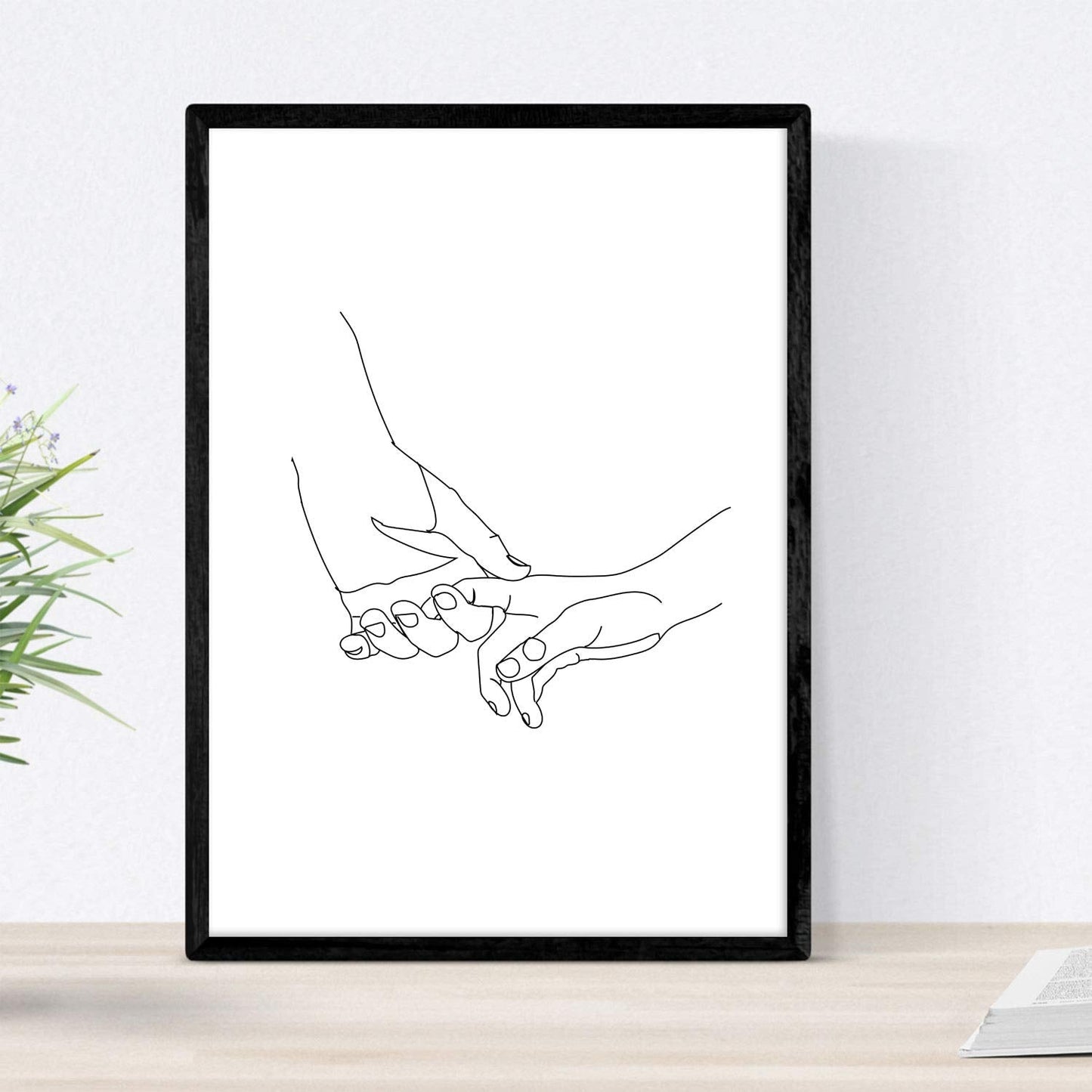 Set de 4 laminas de dibujos y bocetos a una linea. Manos 2. Poster nordico de rostros, desnudos, cuerpos al natural.-Artwork-Nacnic-Nacnic Estudio SL
