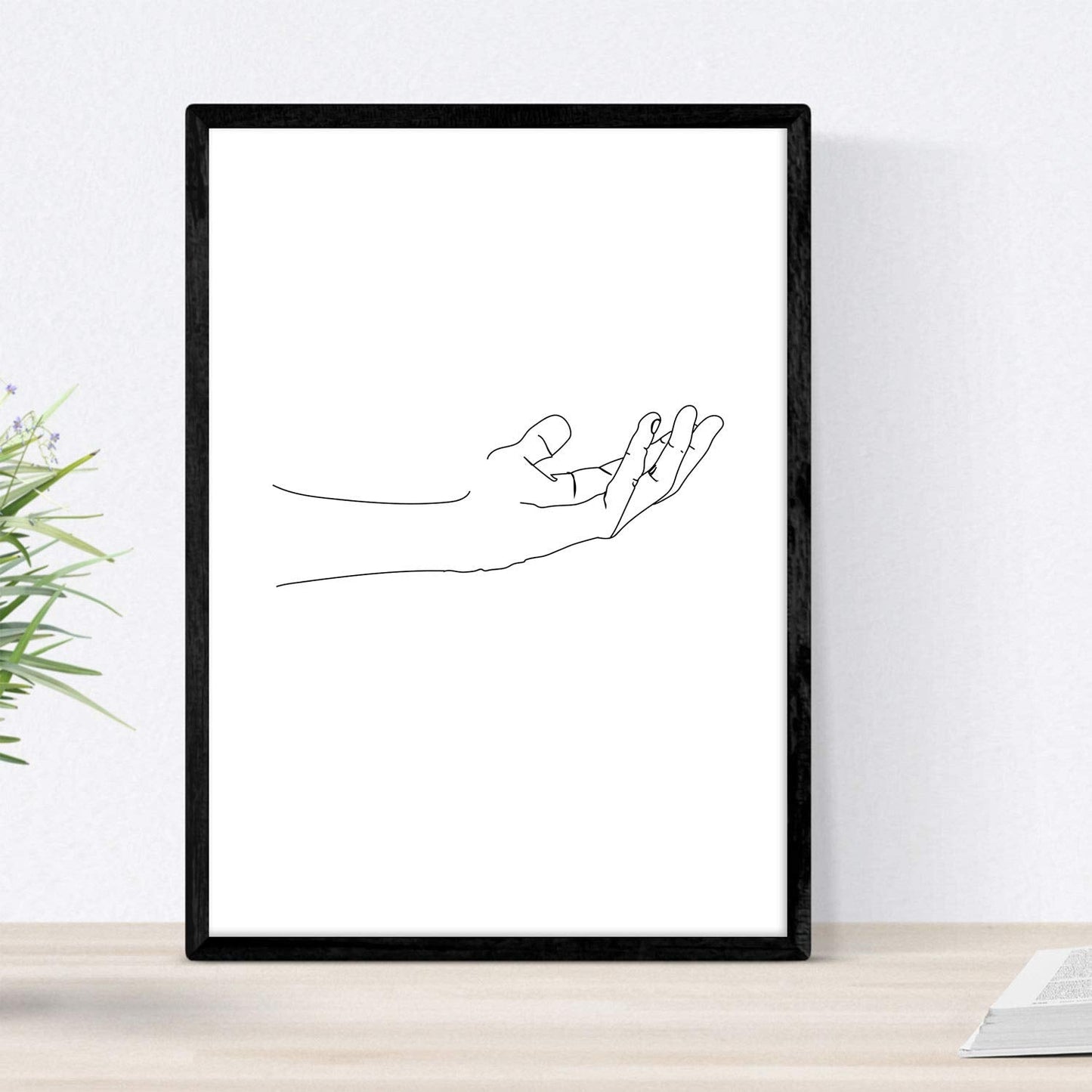 Set de 4 laminas de dibujos y bocetos a una linea. Manos. Poster nordico de rostros, desnudos, cuerpos al natural.-Artwork-Nacnic-Nacnic Estudio SL