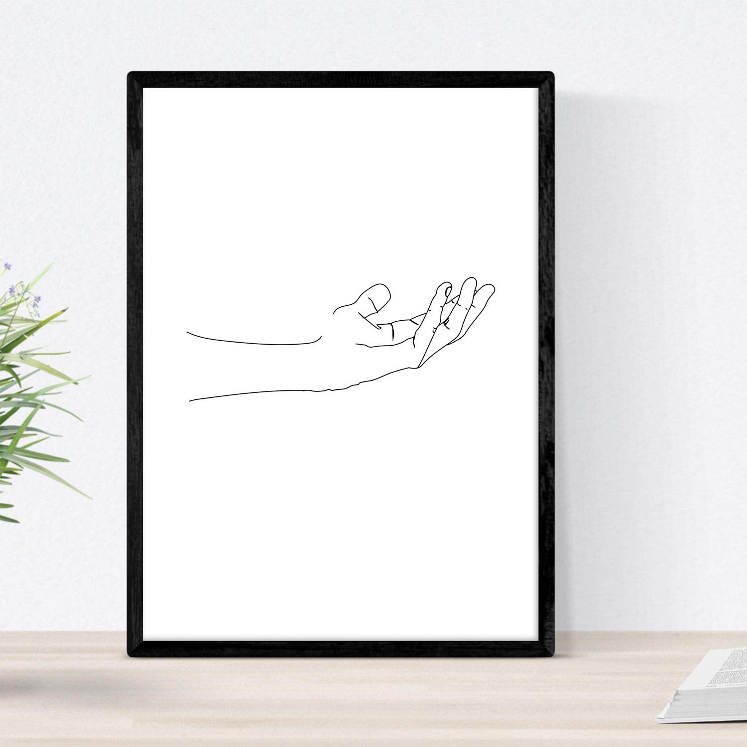 Set de 4 laminas de dibujos y bocetos a una linea. Manos. Poster nordico de rostros, desnudos, cuerpos al natural.-Artwork-Nacnic-Nacnic Estudio SL