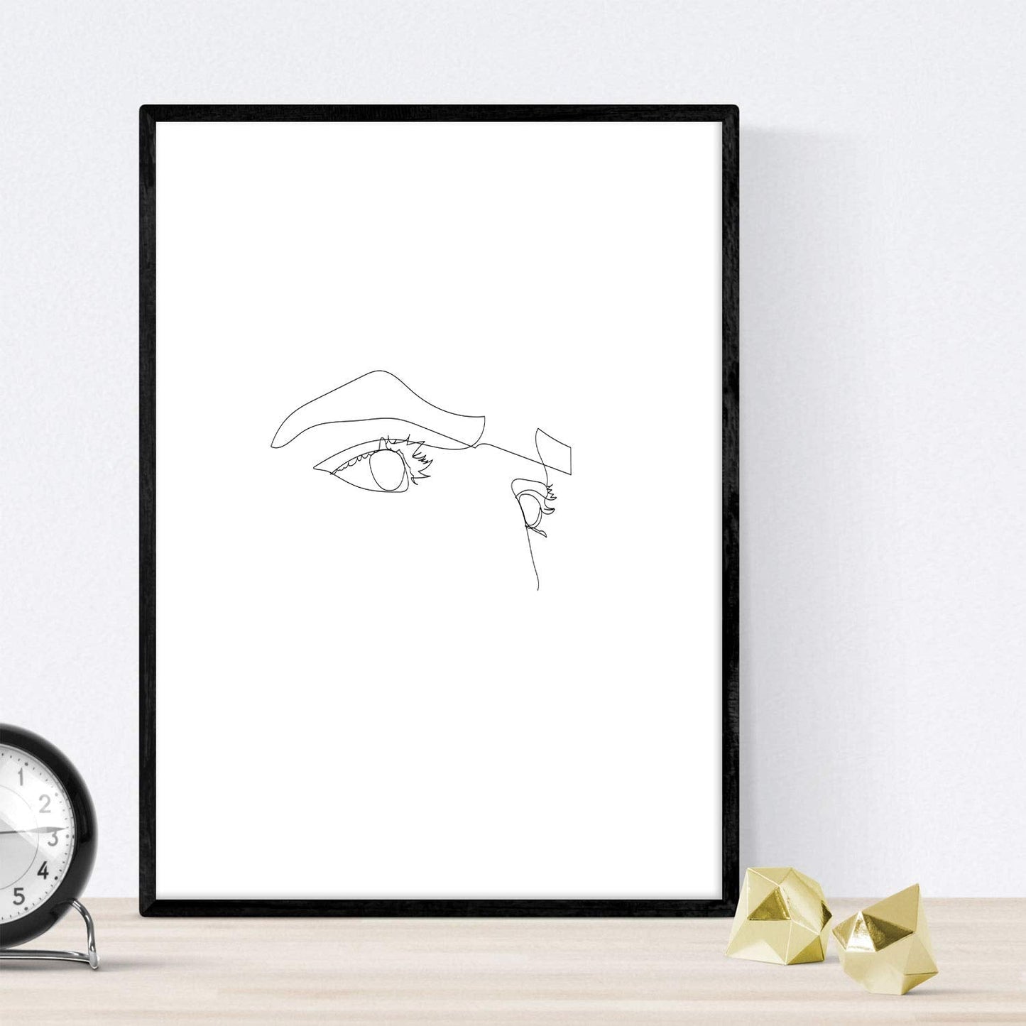 Set de 4 laminas de dibujos y bocetos a una linea. Rostros hombre. Poster nordico de rostros, desnudos, cuerpos al natural.-Artwork-Nacnic-Nacnic Estudio SL
