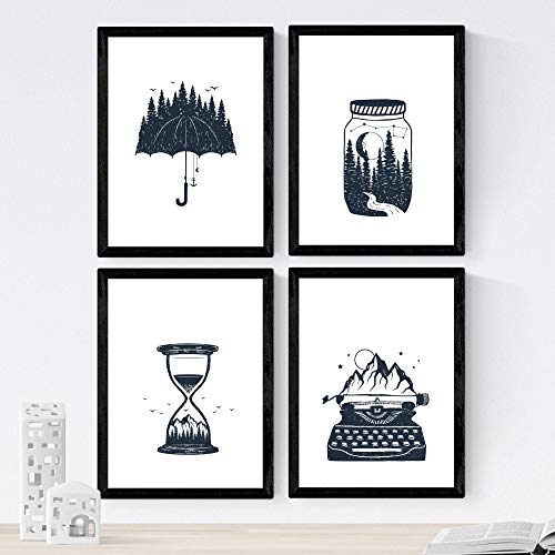 Set de 4 láminas de Elementos, en .-Artwork-Nacnic-Nacnic Estudio SL
