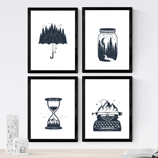 Set de 4 láminas de Elementos, en .-Artwork-Nacnic-Nacnic Estudio SL