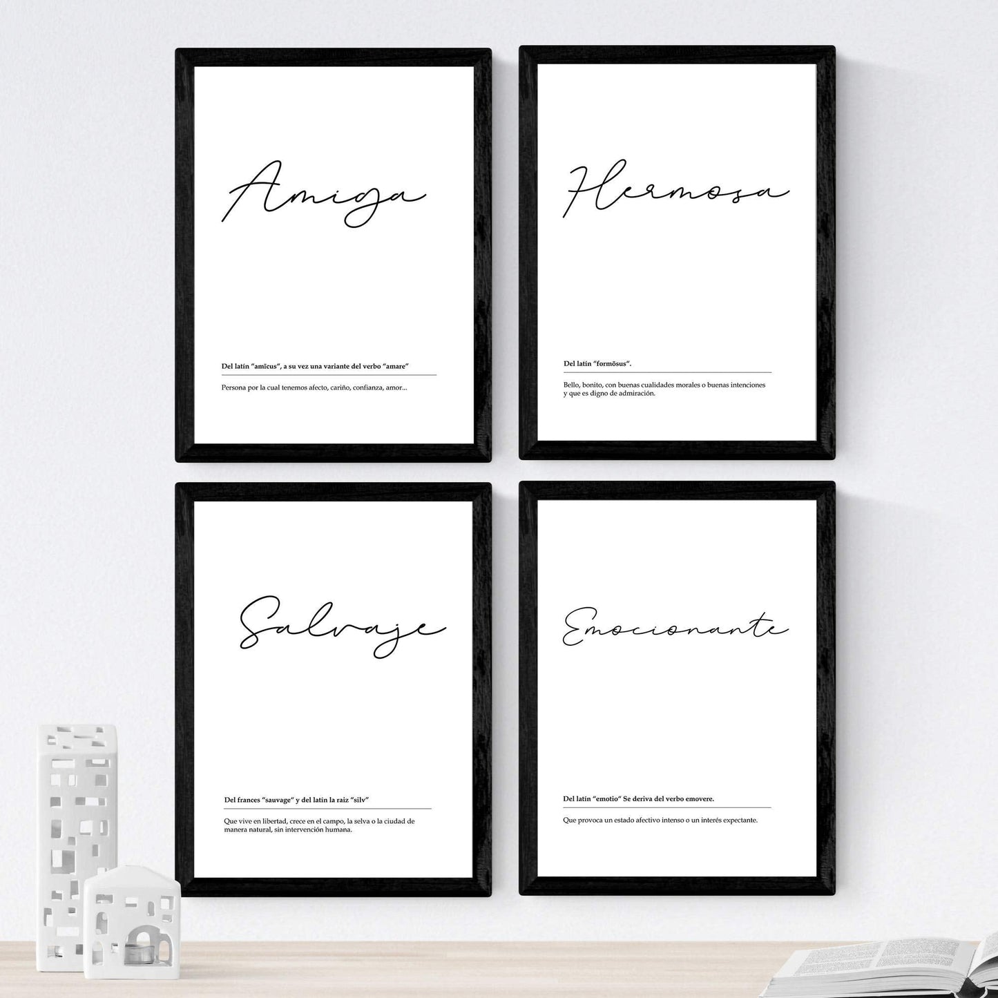Set de 4 láminas de Palabras De Hermana, en , Poster papel 250 gr.-Artwork-Nacnic-Nacnic Estudio SL