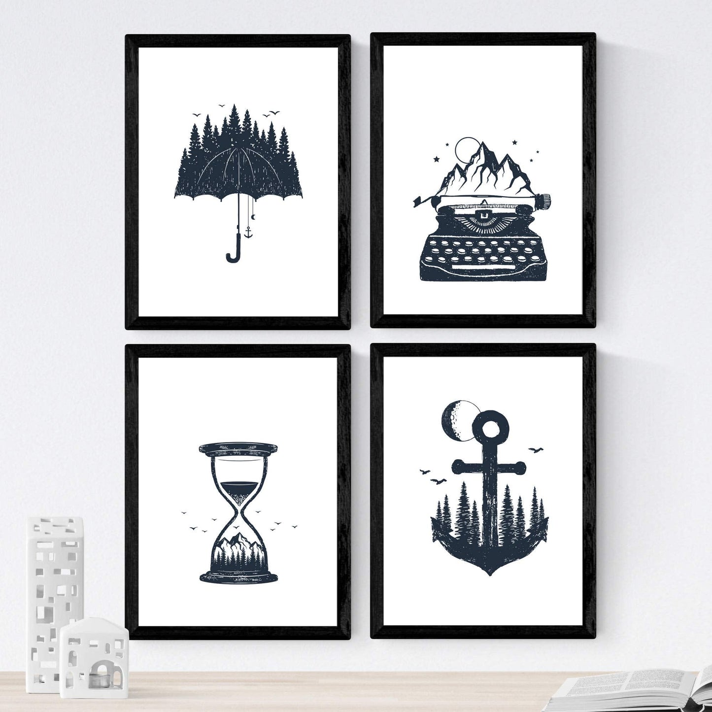 Set de 4 láminas de Tiempo En El Bosque, en .-Artwork-Nacnic-Nacnic Estudio SL
