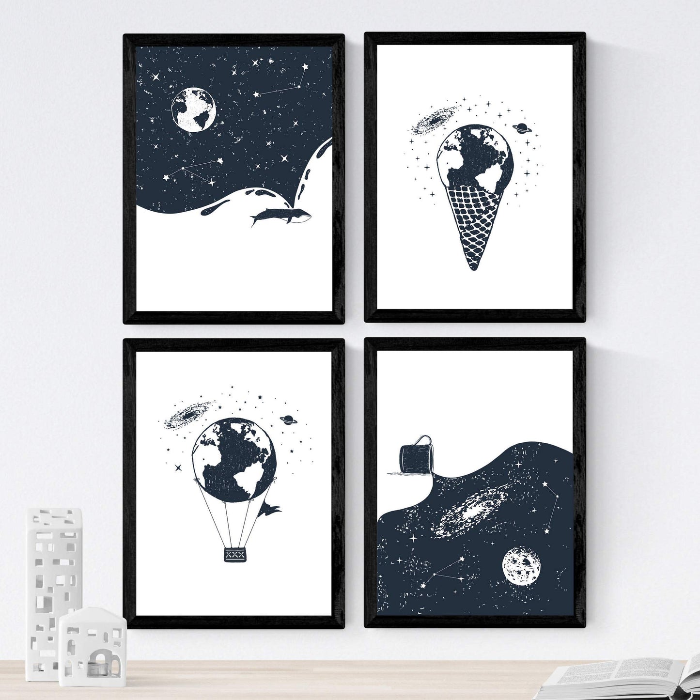 Set de 4 láminas de Tierra Espacio, en .-Artwork-Nacnic-Nacnic Estudio SL