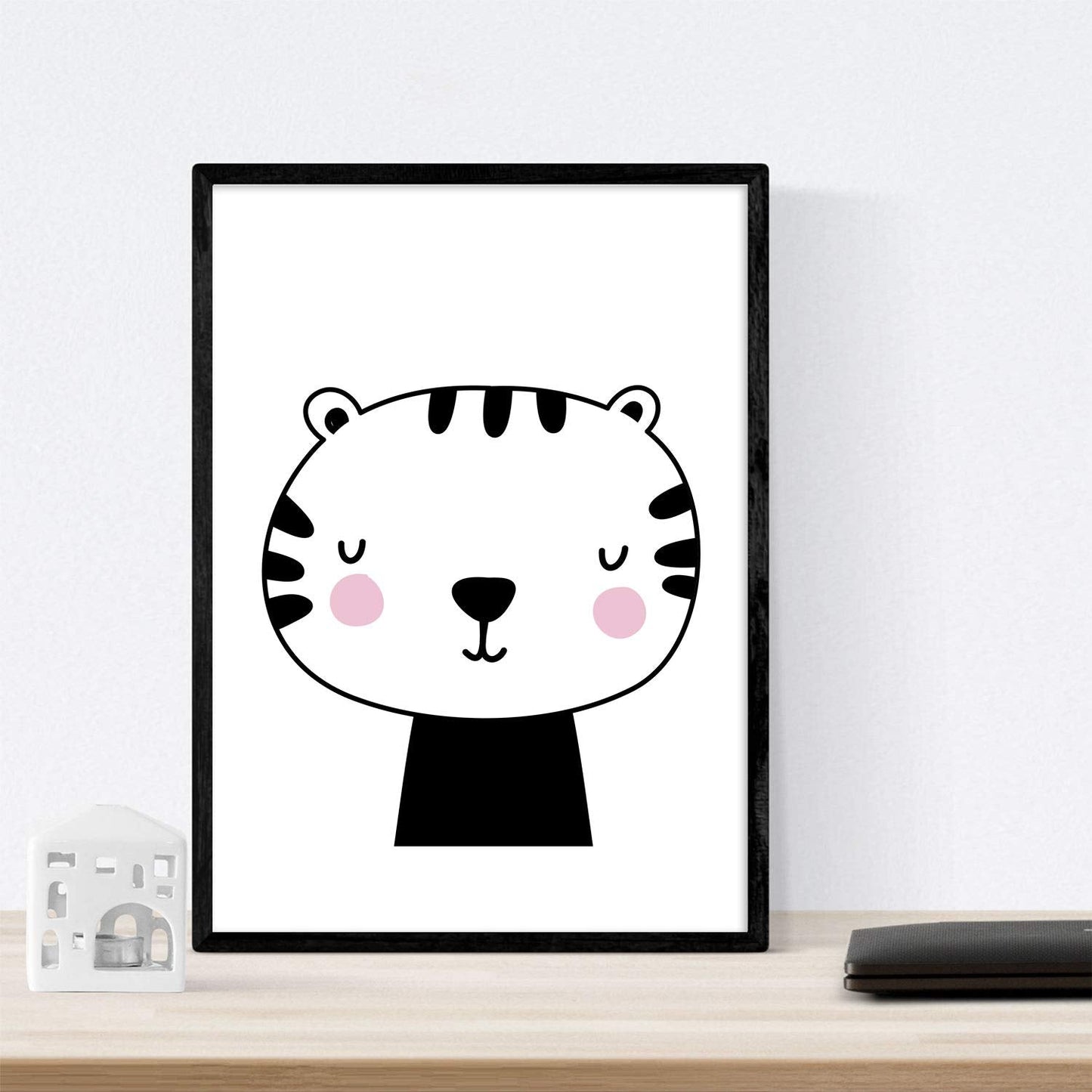 Set de 4 láminas "Gato y oso". Posters de animales.-Artwork-Nacnic-Nacnic Estudio SL