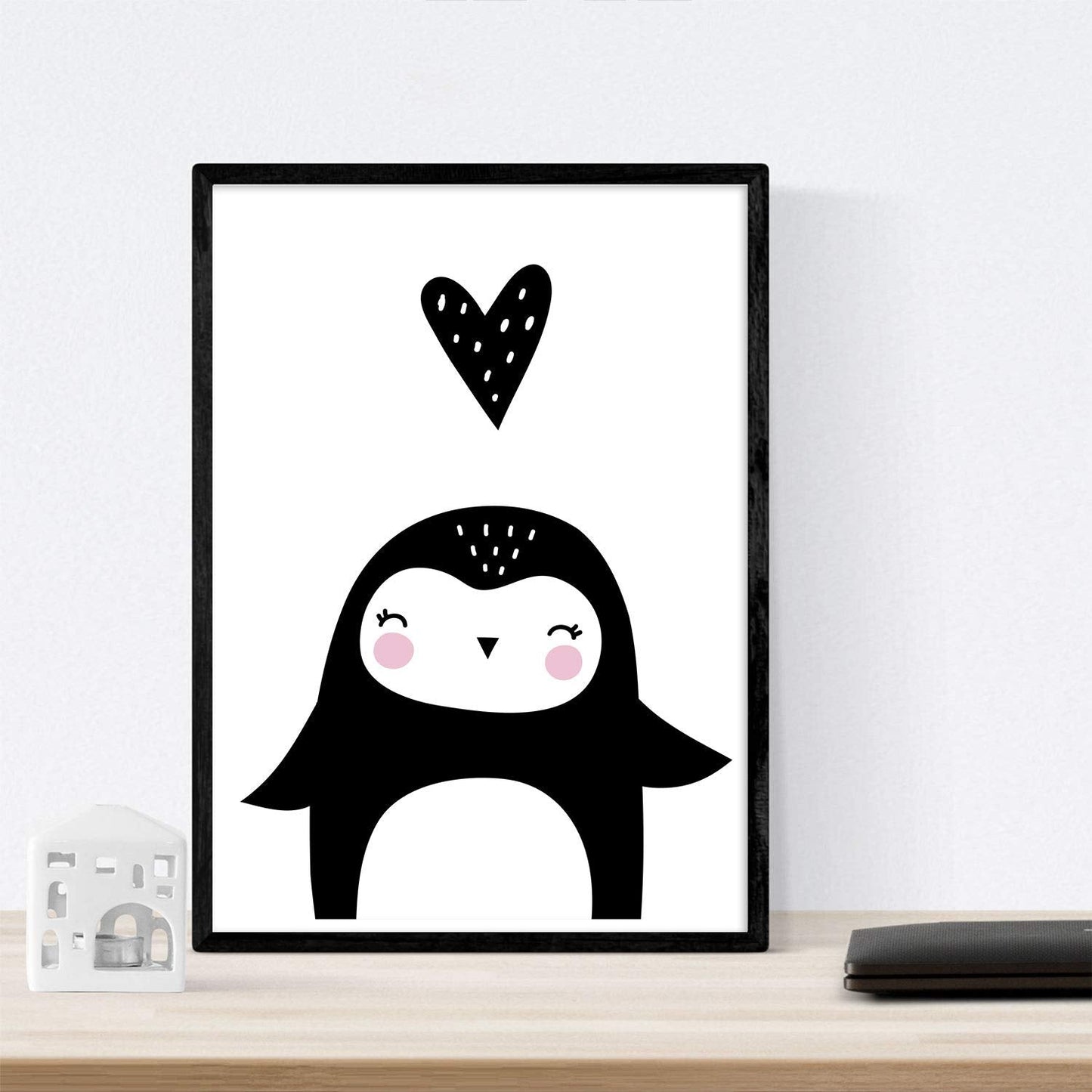 Set de 4 láminas "Hipopotamo, pinguino, leon y foca". Posters de animales.-Artwork-Nacnic-Nacnic Estudio SL