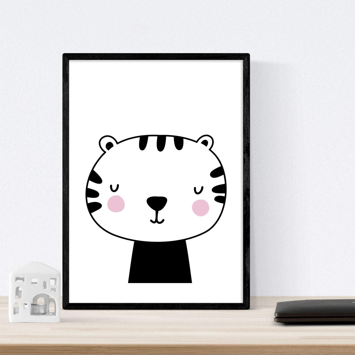 Set de 4 láminas "Hipopotamos, gato, oso y foca". Posters de animales.-Artwork-Nacnic-Nacnic Estudio SL