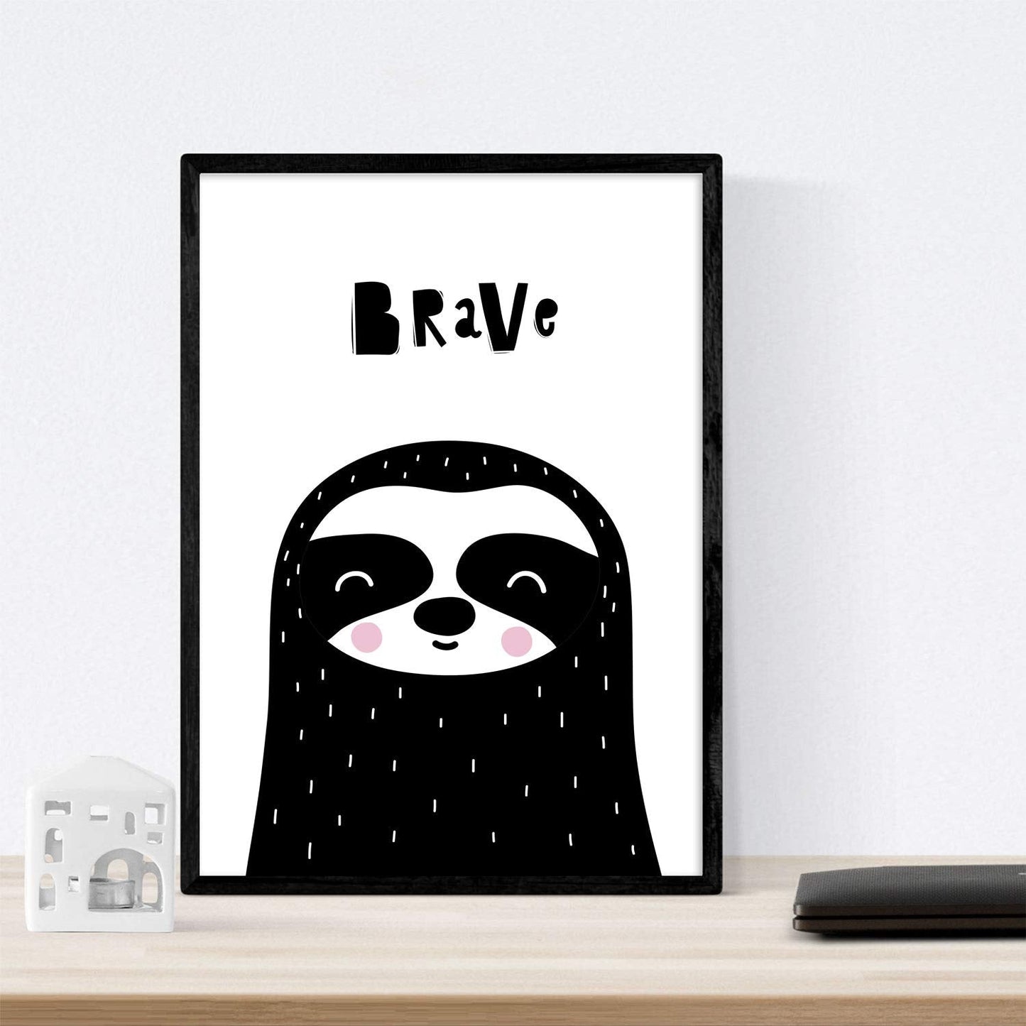 Set de 4 láminas "Oso, perezoso, buho y zorro". Posters de animales.-Artwork-Nacnic-Nacnic Estudio SL