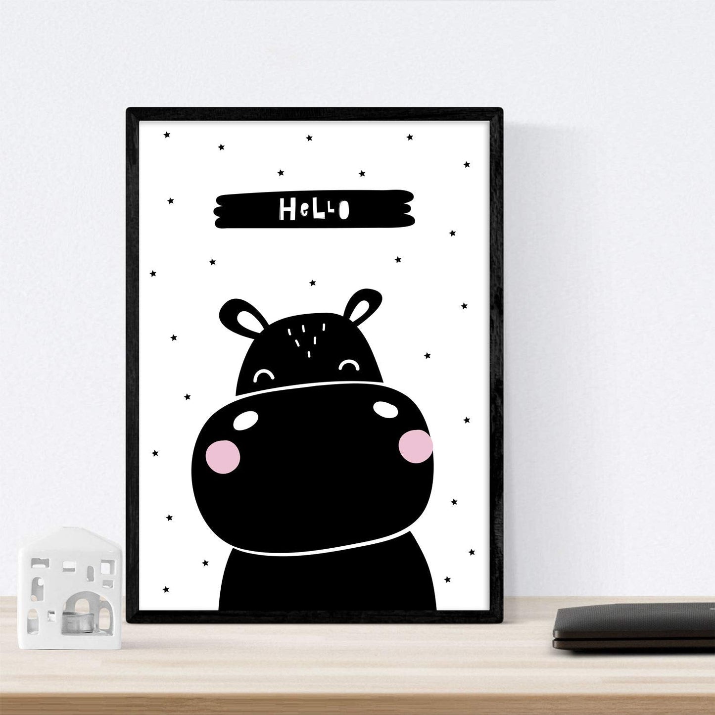 Set de 4 láminas "Oso polar, conejo, hipopotamo y piña". Posters de animales.-Artwork-Nacnic-Nacnic Estudio SL