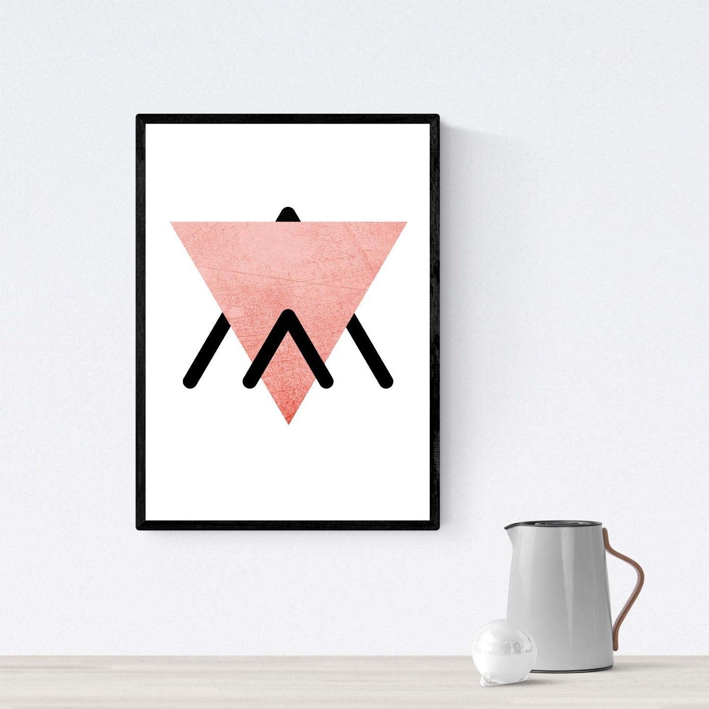 Set de 4 láminas para enmarcar ARRIBA Y ABAJO. Posters estilo nórdico con triángulos. Láminas con formas geométricas en tonos azules y pastel.-Artwork-Nacnic-Nacnic Estudio SL