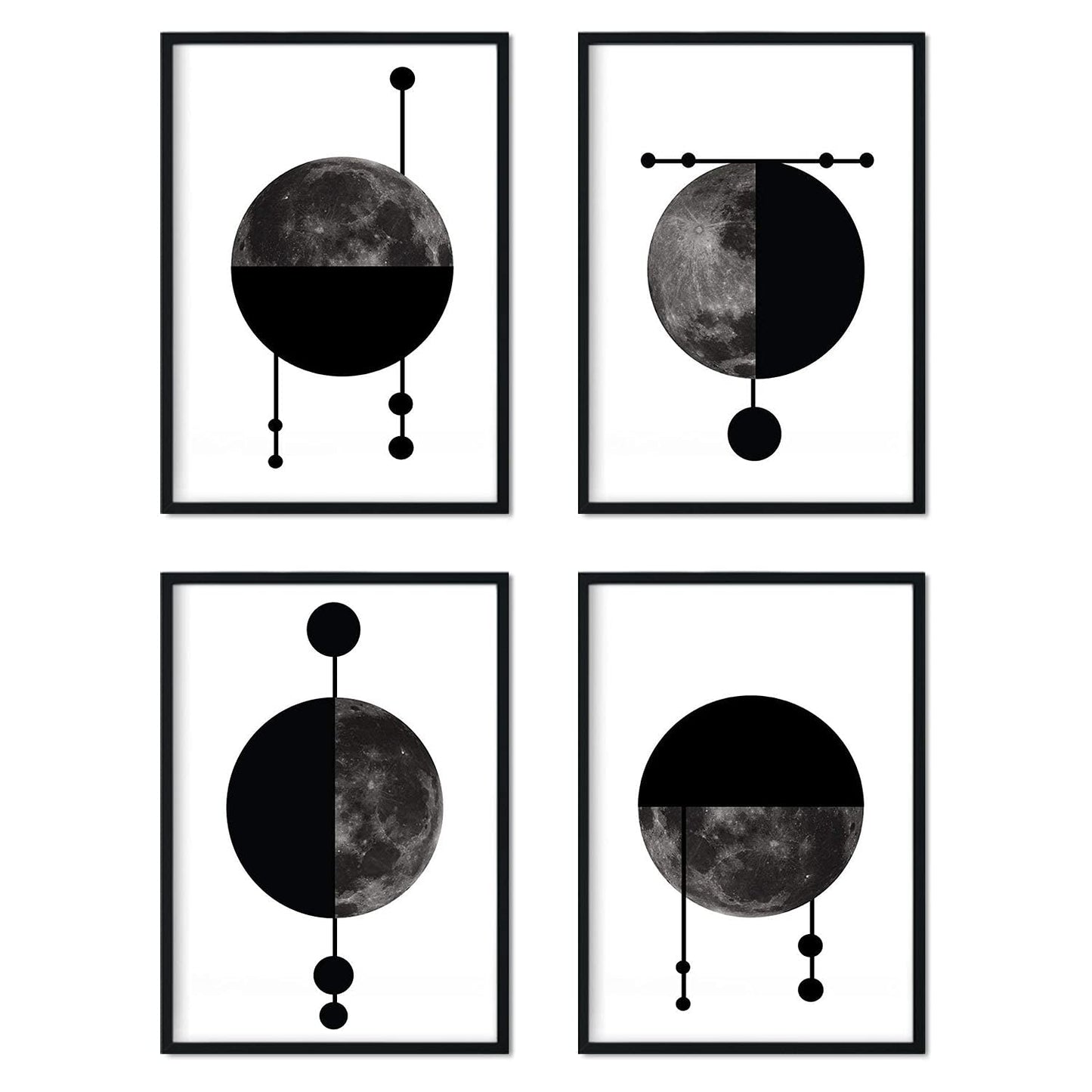 Set de 4 láminas para enmarcar Cuatro Lunas Posters Estilo nórdico para la . Láminas con imágenes de Lunas en Estilo escandinavo-Artwork-Nacnic-Nacnic Estudio SL